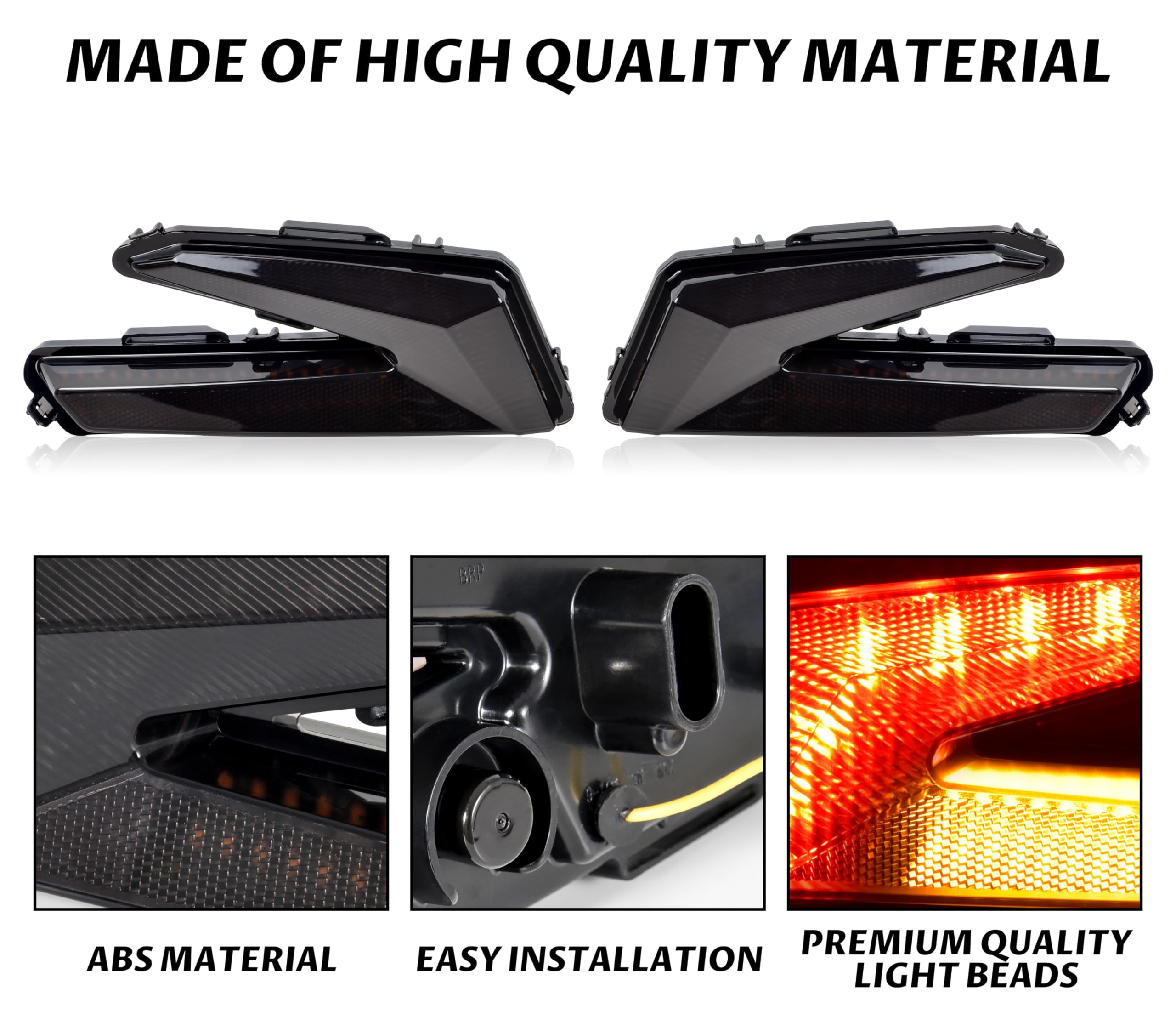 SAUTVS LED Taillights Tail Lamps Assembly Tail Lights Rear Lights with Yellow Turn Signal Light for Can-Am Maverick X3 XDS XRS M