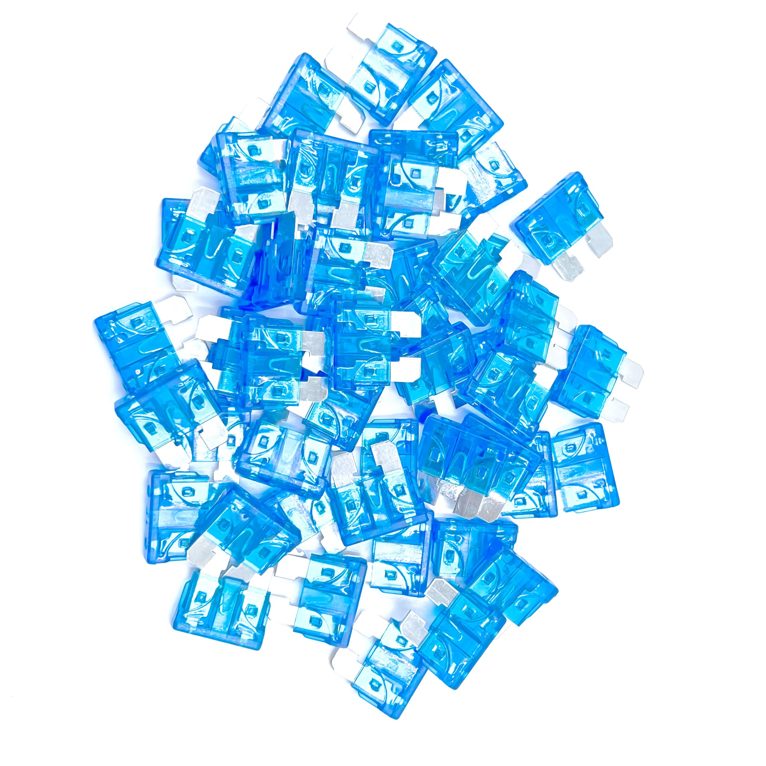 Xjlsgxusg 50Pcs 15Amp Standard Car Fuses, Blade Fuse Assortment Kit For Car, Marine, Truck, Rv Fuse Replacement