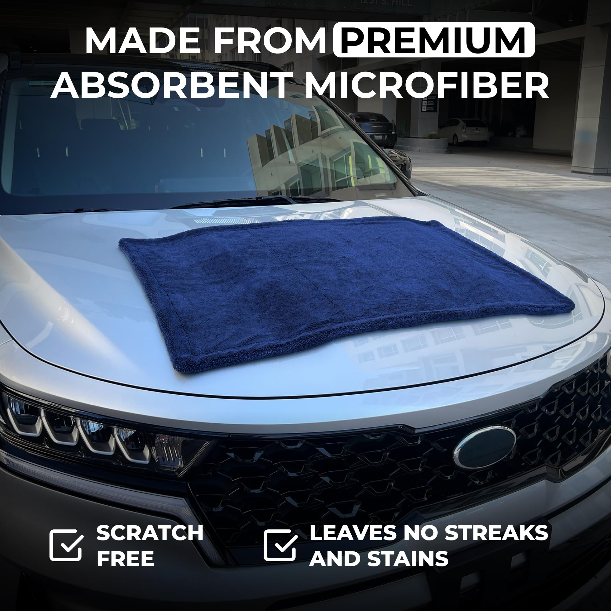 Microfiber Car Drying Towel 1300 GSM Double Twisted Loop - Premium Extra Large Auto Wash Towel for Cars Trucks SUV - Super Absor