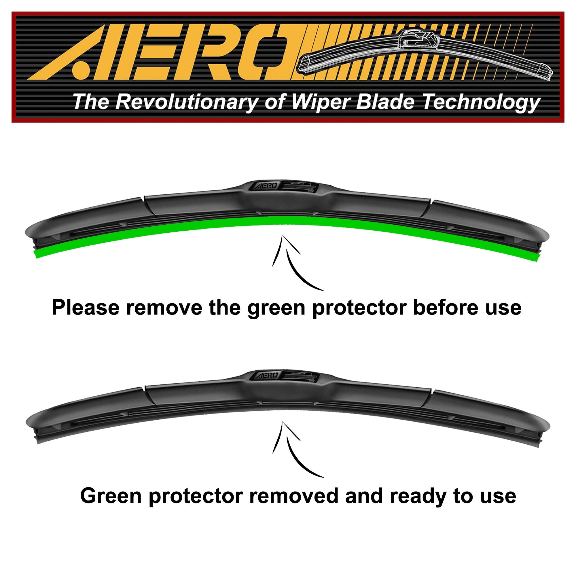 AERO Hybrid 22&quot; + 21&quot; Premium Quality All-Season Windshield Wiper Blades (Set of 2)