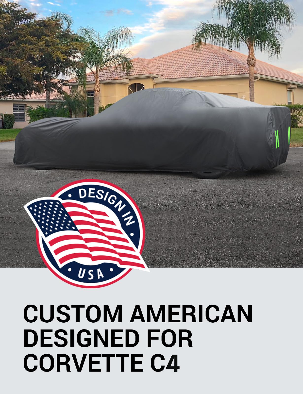 Proadsy 2025 Upgrade Car Cover Compatible With C4 Corvette 1984-1996 Windproof All Weather Waterproof Sun Rain Uv Dust Snow Prot