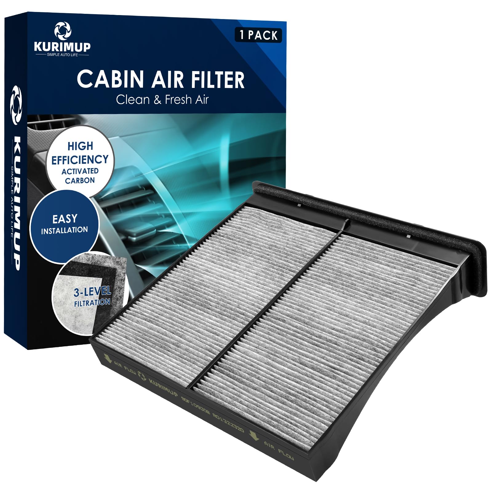 Kurimup Cf10930 Premium Cabin Air Filter With Activated Carbon, Fit For Subaru Crosstrek (2016-2017), Forester (2009-2018), Impr