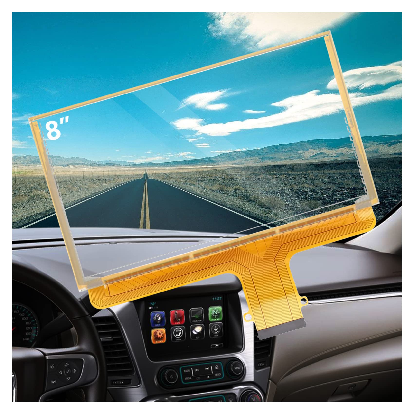 Fit Gmc 8 Touch Screen - Lcd Display Touch Screen Replacement New Oem Compatible With 2015-2018 Chevrolet Silverado Suburban Tahoe & Gmc Yukon Sierra Replace Dj080Pa-01A (Touch Screen Without Lcd) -Like New