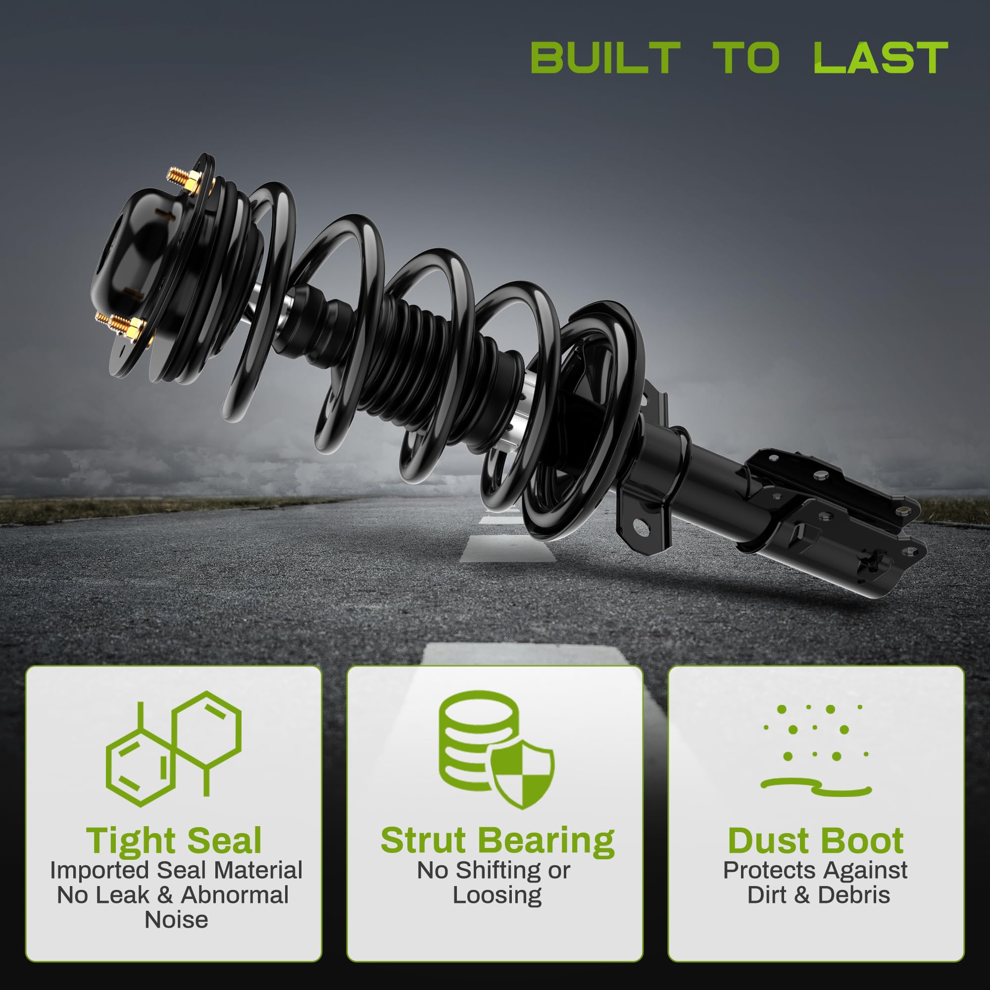 Autosaver88 Front Complete Struts Shocks And Coil Spring Assembly Compatible With 2005-2010 Chevy Cobalt, 2006-2011 Chevy Hhr, 2