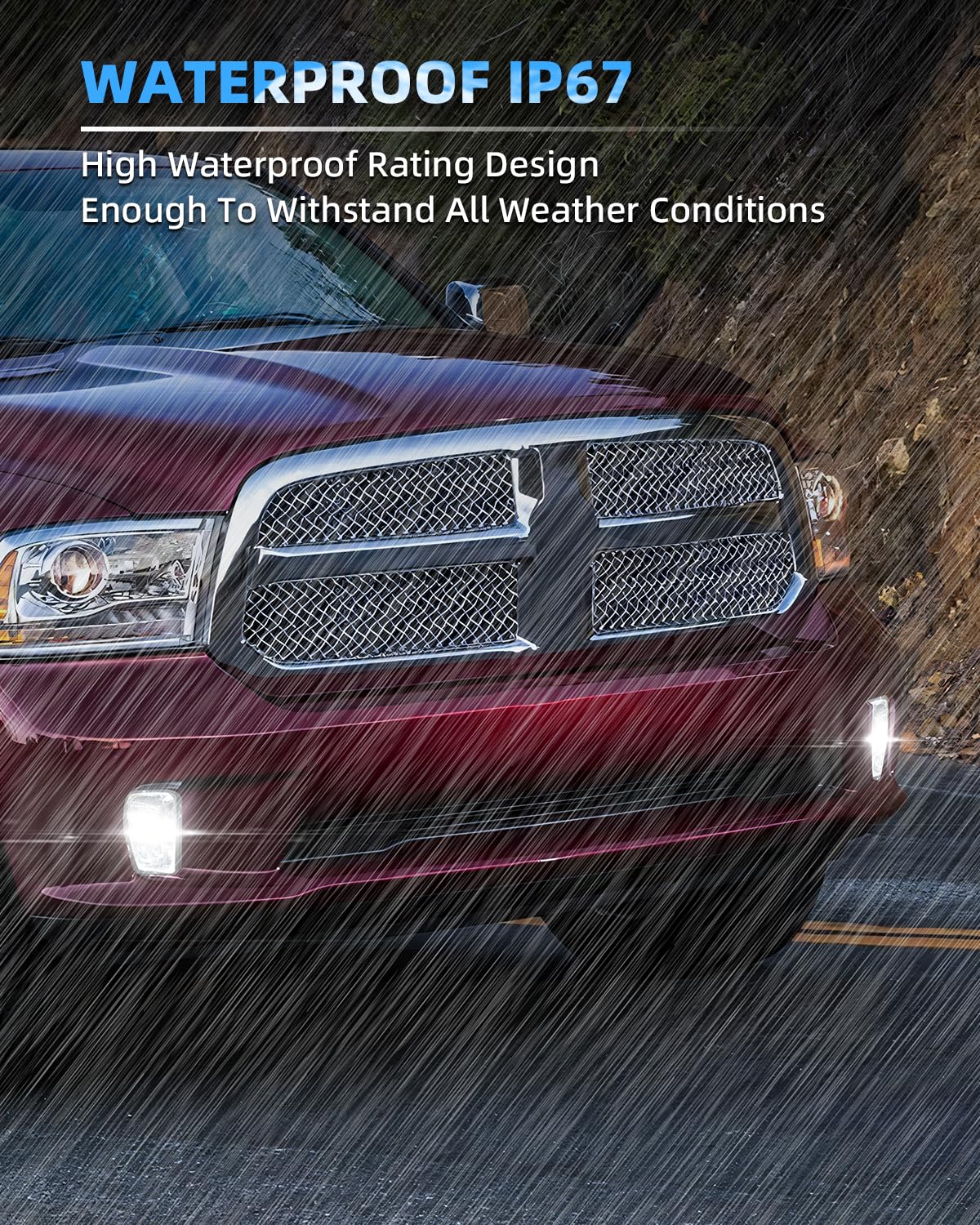 Bicyaco Led Fog Light Clear Bumper Passing Lamps Compatible With Dodge Ram 1500 2013 2014 2015 2016 2017 2018 Pickup 2019 Dodge