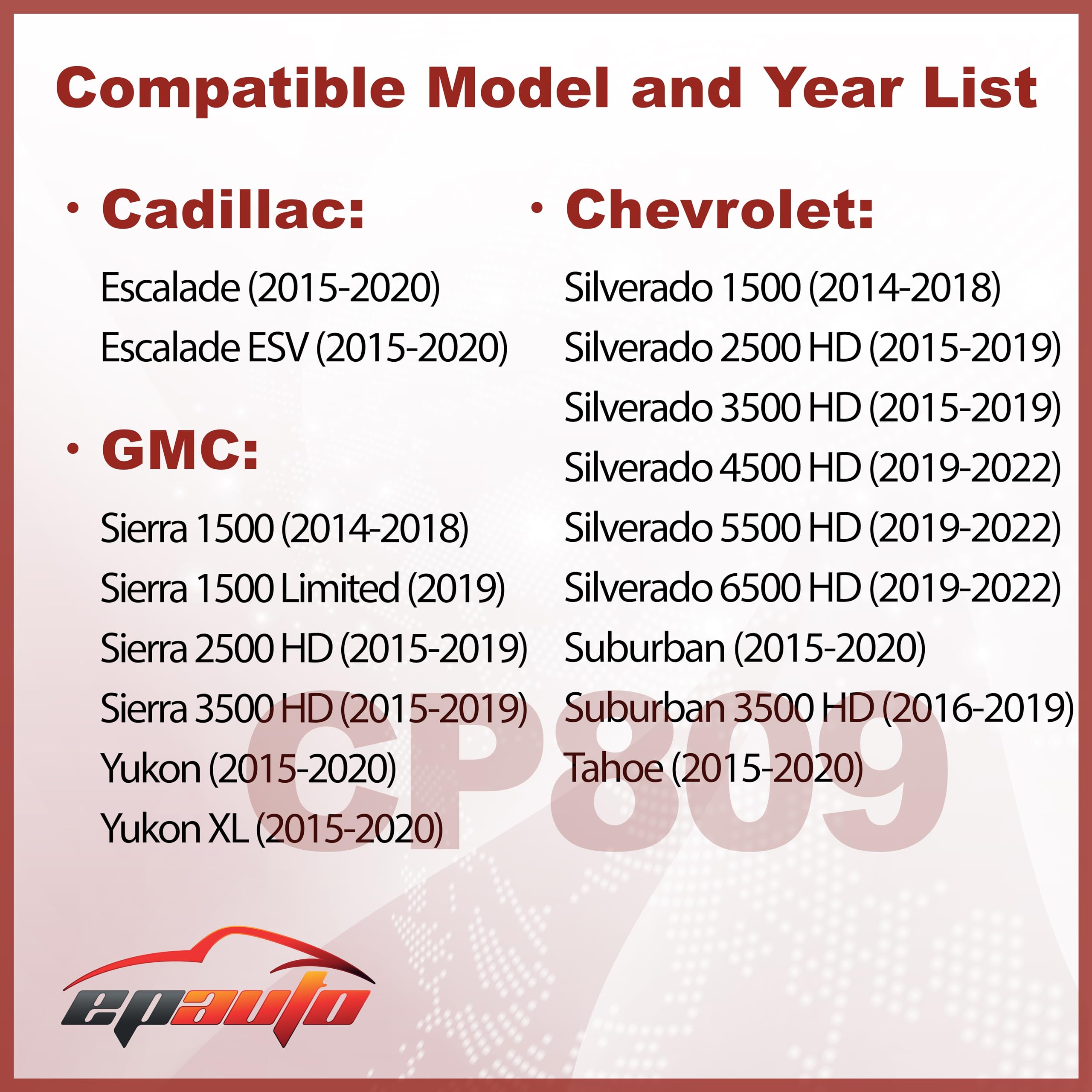 Epauto Cp809 (Cf11809) Premium Cabin Air Filter, Compatible With Select Cadillac/Chevrolet/Gmc Models