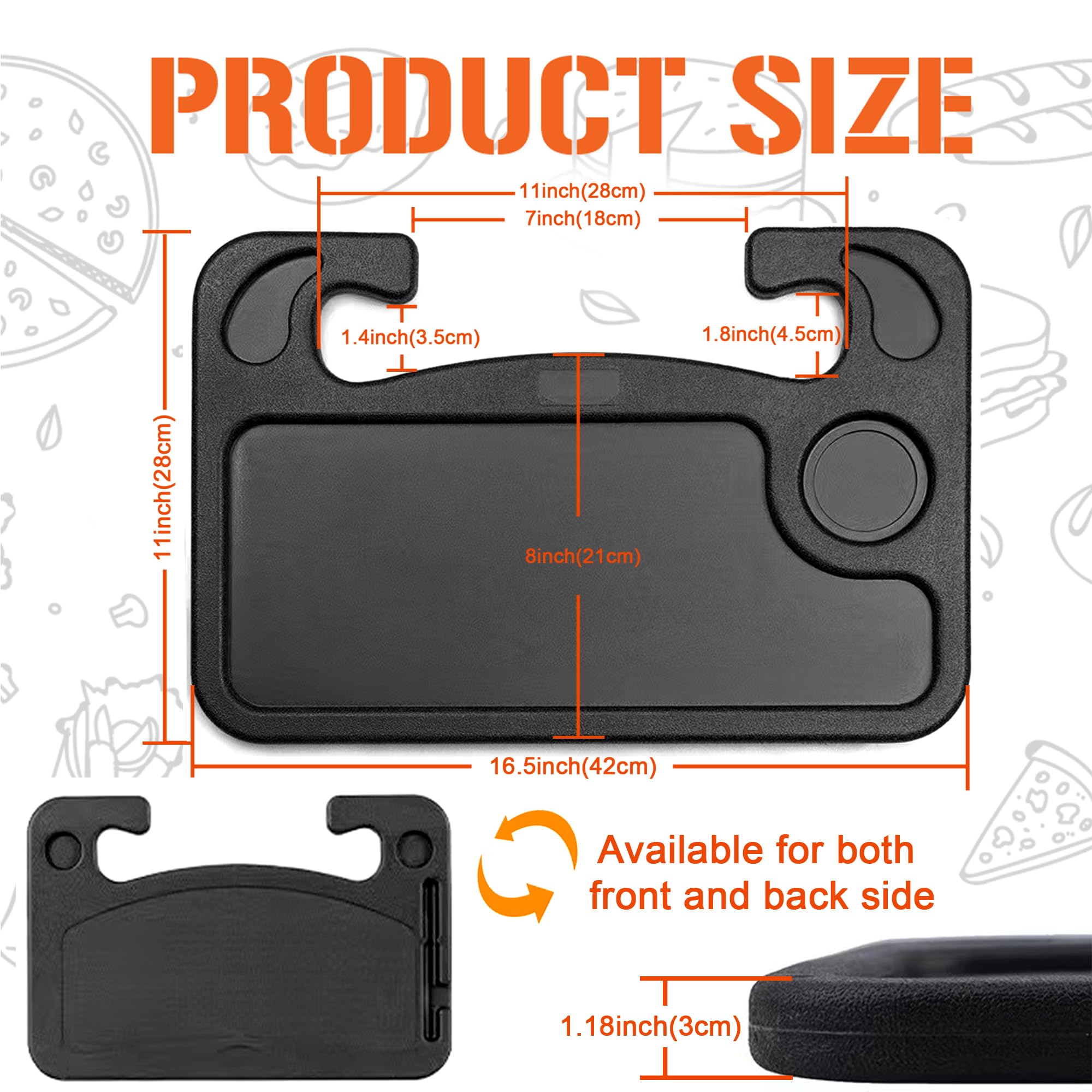 ZPCO Car Steering Wheel Desk | Food Table for Vehicles | Tray for Constant Travelers With Cleaning Towel (0-Black)