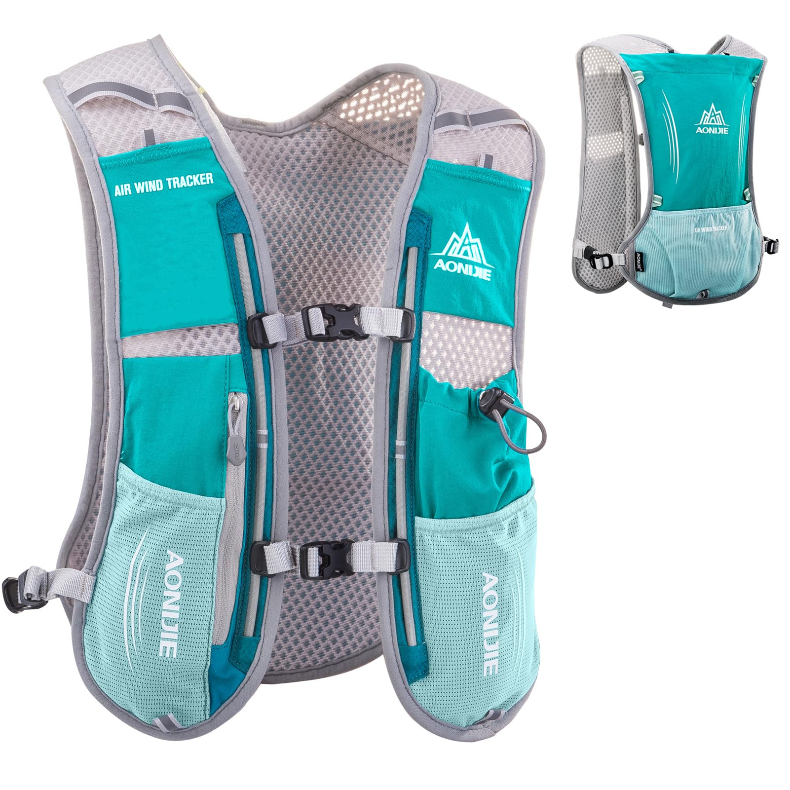 Azarxis Hydration Running Vest Backpack Pack 5L For Women And Men Jogging Trail Race Marathon Cycling Hiking (Mint Blue Backpack Only)