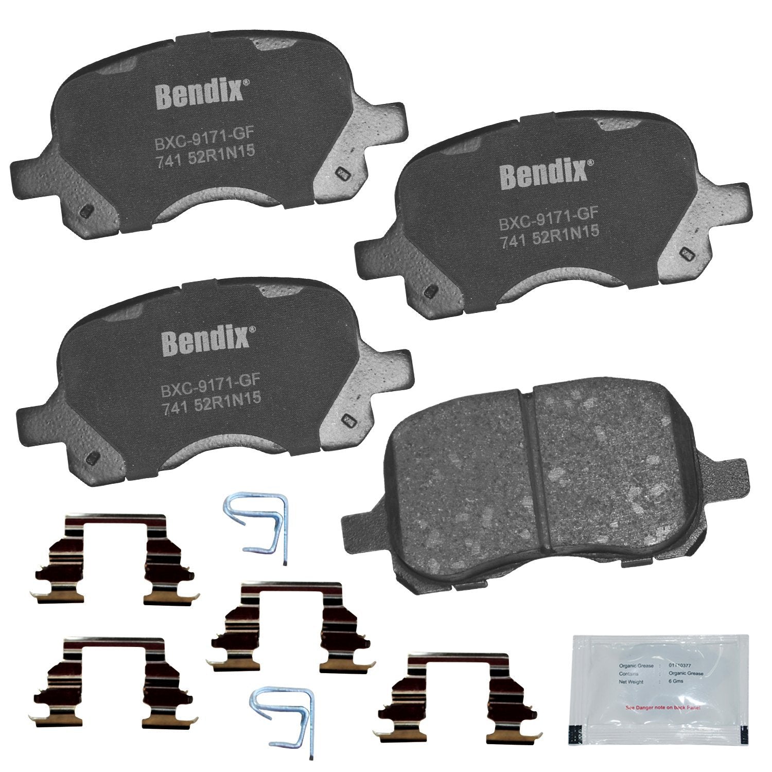 Bendix Priority1 Cfc741 Ceramic Front Brake Pads For Chevrolet Prizm 2002-1998, Toyota Corolla 2002-1998