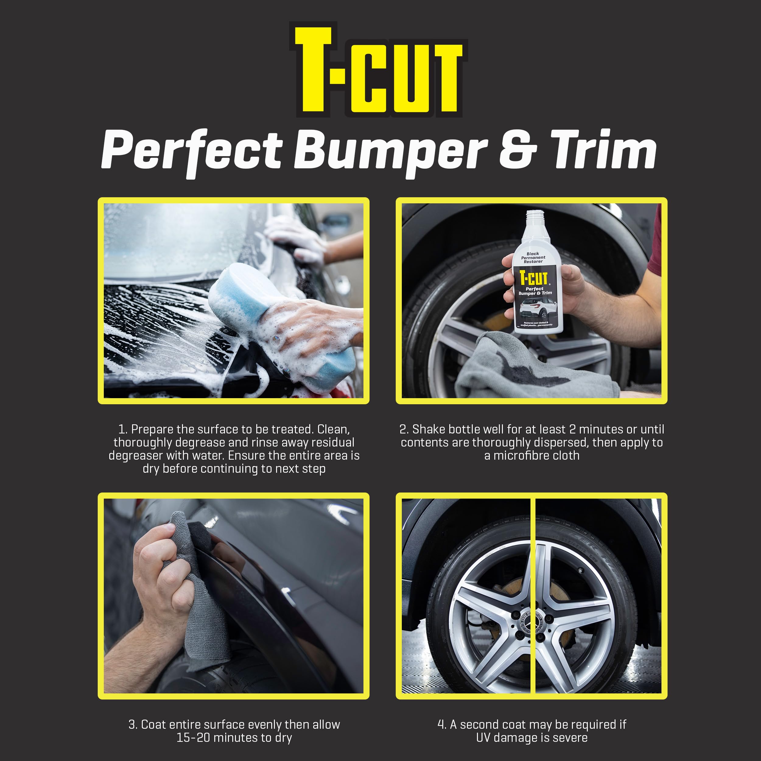 T-Cut Perfect Bumper & Trim, Black Permanent Restorer, 11.83 Fl Oz
