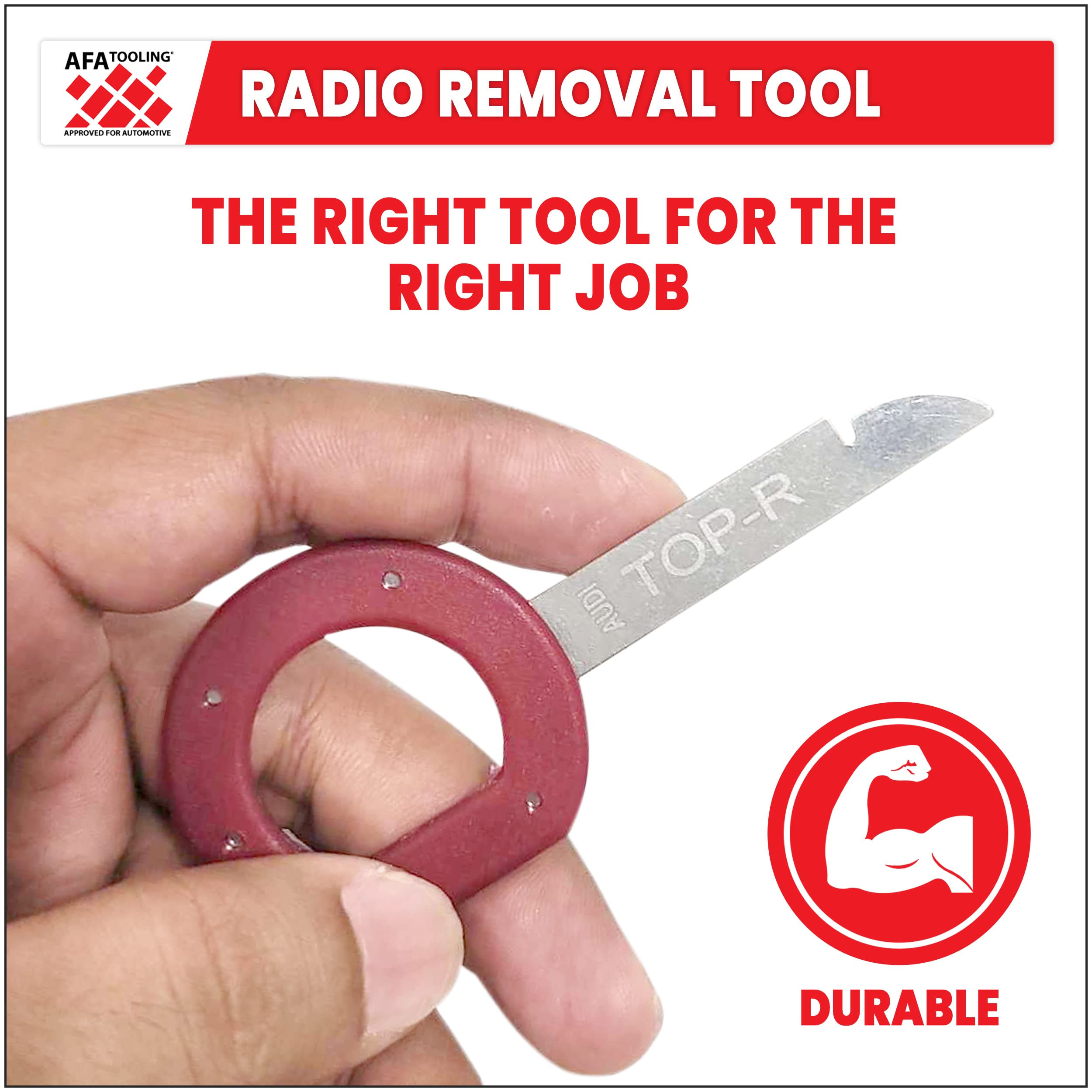AFA Tooling Radio Removal Tool for Ford, Volkswagen - VW, Mercedes, and Audi | Easy Grip Handles and Stiff Blades | Stereo Singl