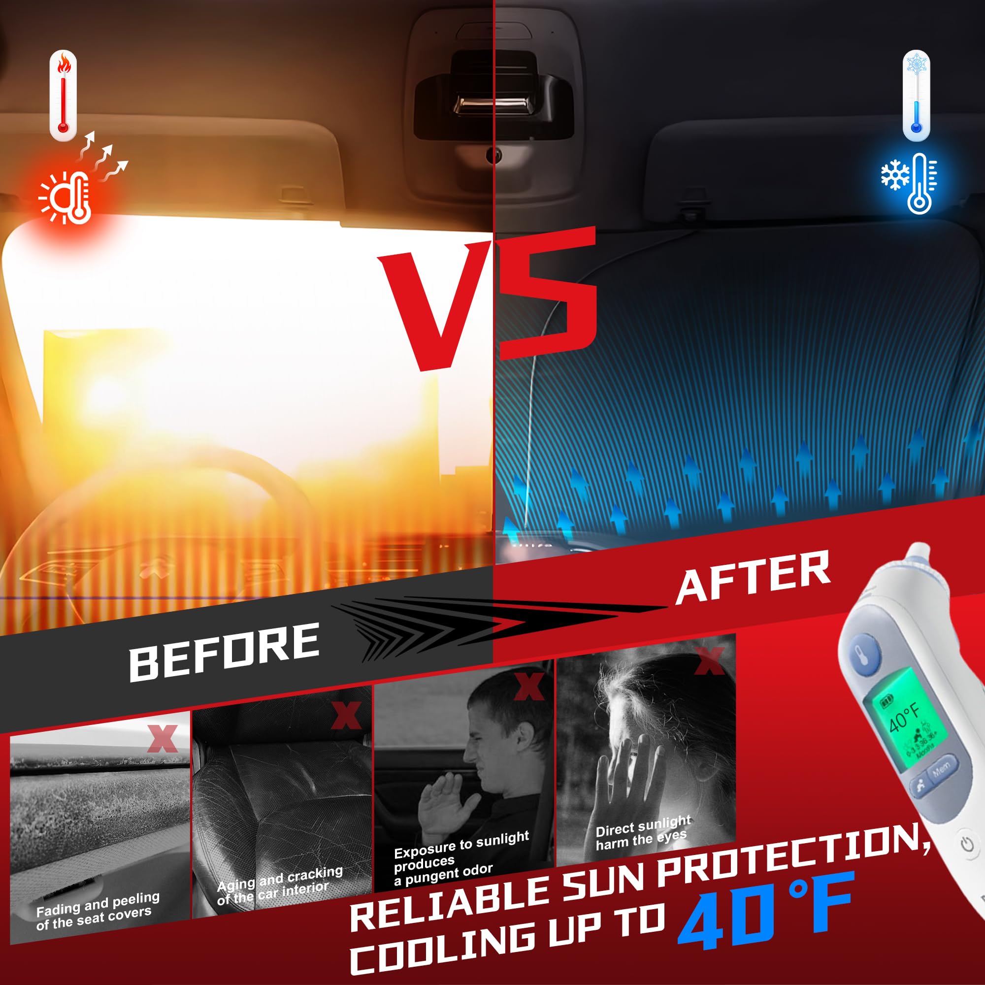 Fonowka Windshield Sun Shade For Crv 2017-2022 Cr-V Suv Foldable Sun Sunshade For Car Front Window Blocks Uv Rays And Heat Autom