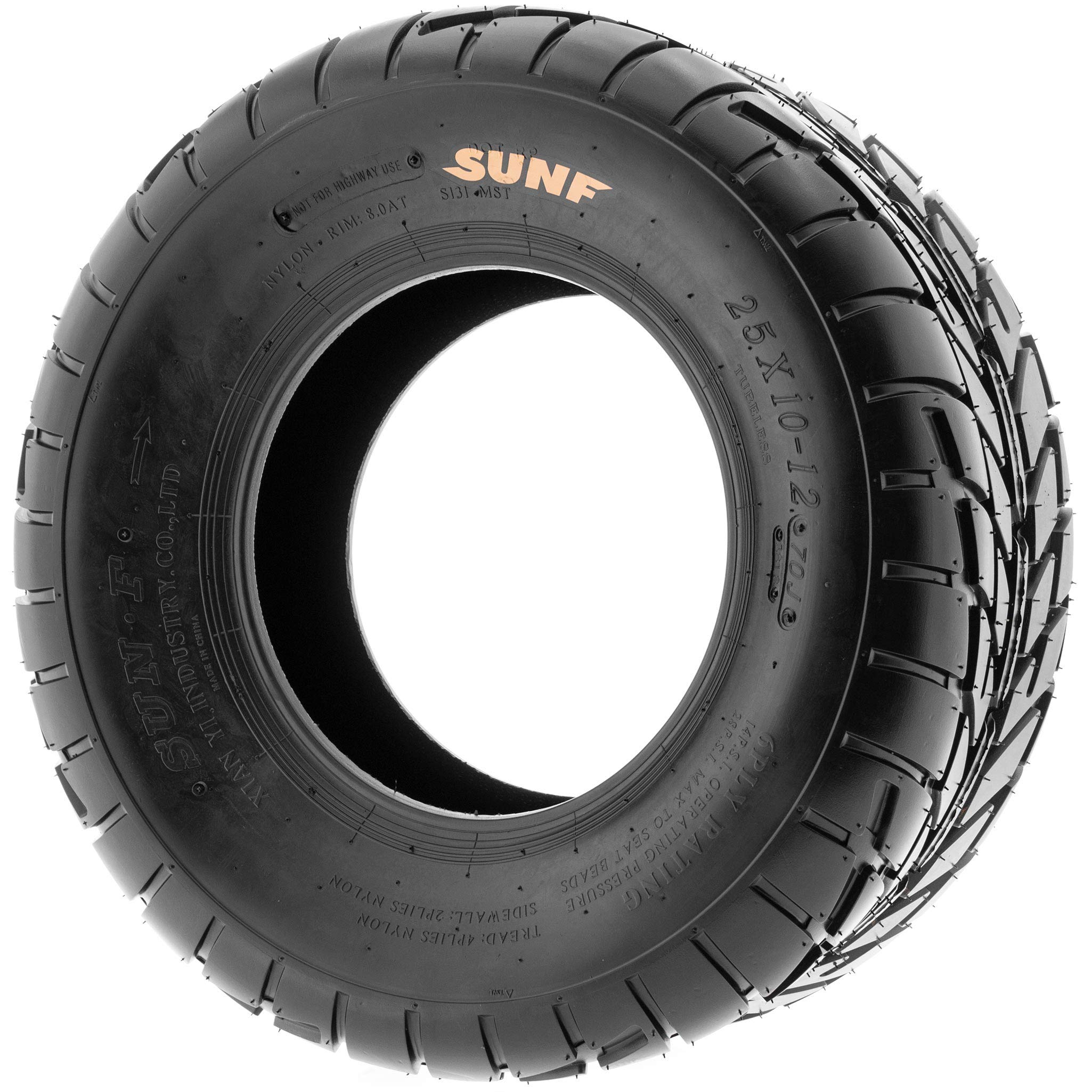 SunF A021 25x10-12 replacement ATV UTV Dirt Track & Flat Track Tire, 6 PR, Tubeless