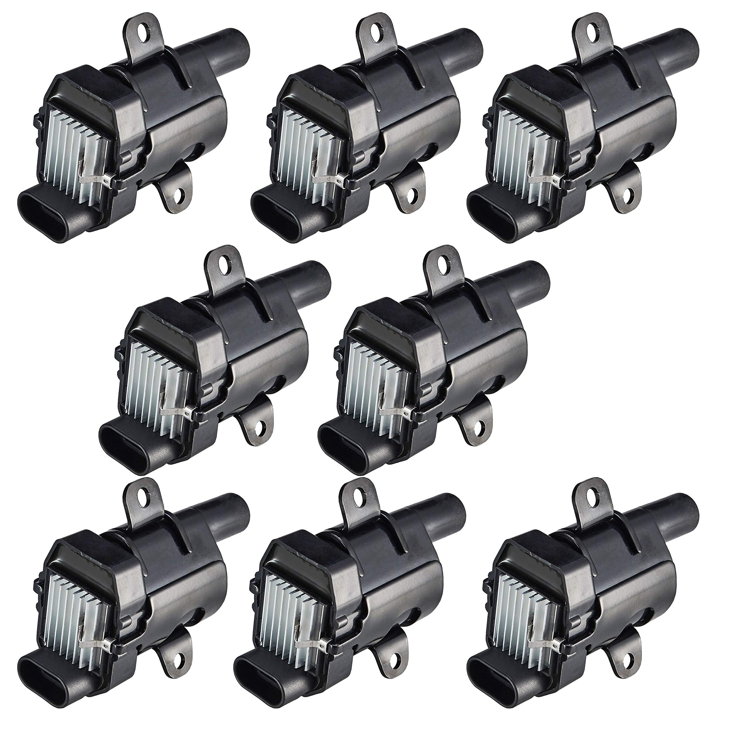 ENA Set of 8 Round Ignition Coil Pack Compatible with Chevy GMC Chevrolet Silverado 1500 2500 3500 Tahoe Suburban Express Sierra