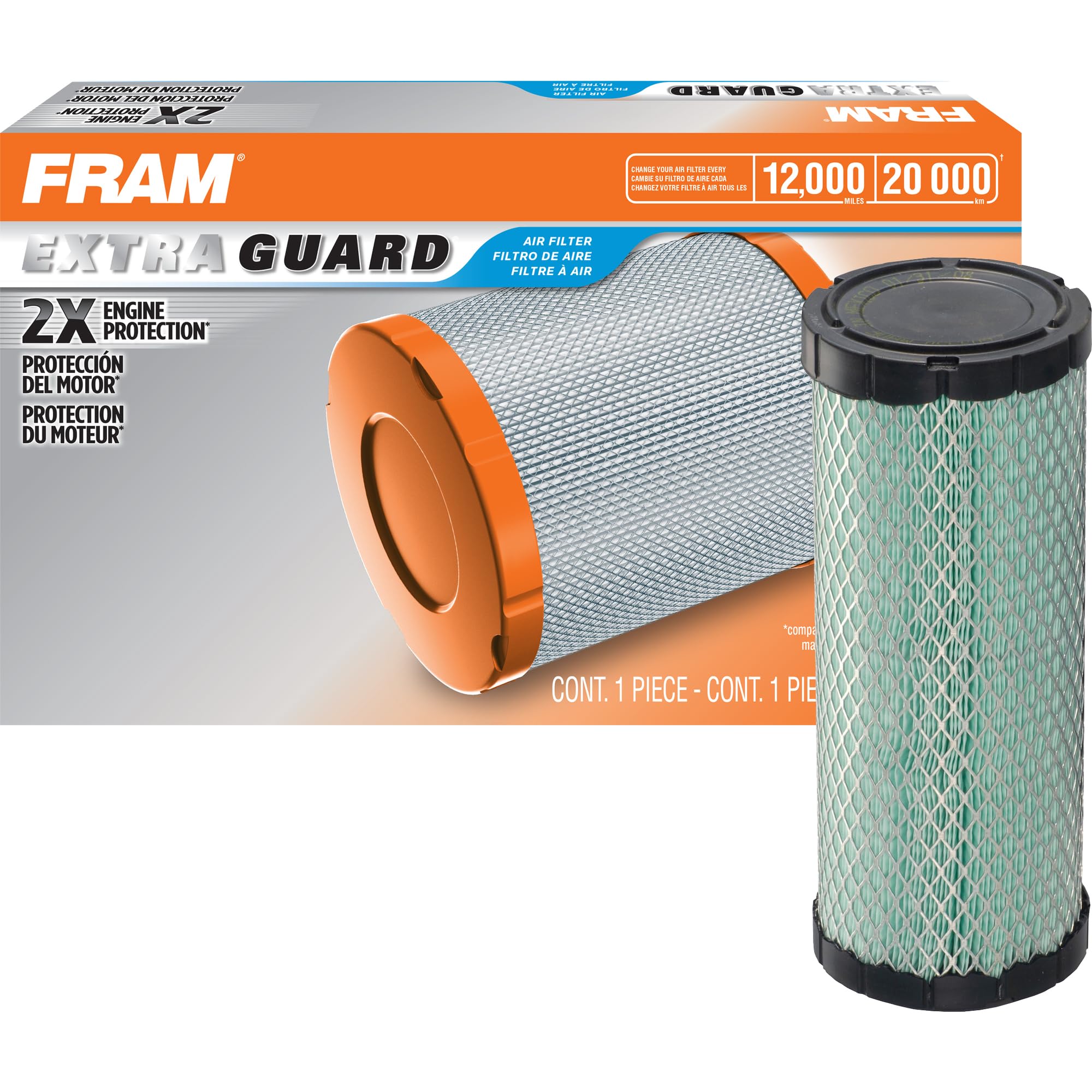 Fram Extra Guard Hd Outer Radial Seal Engine Air Filter Replacement, Easy Install W/Advanced Engine Protection And Optimal Perfo