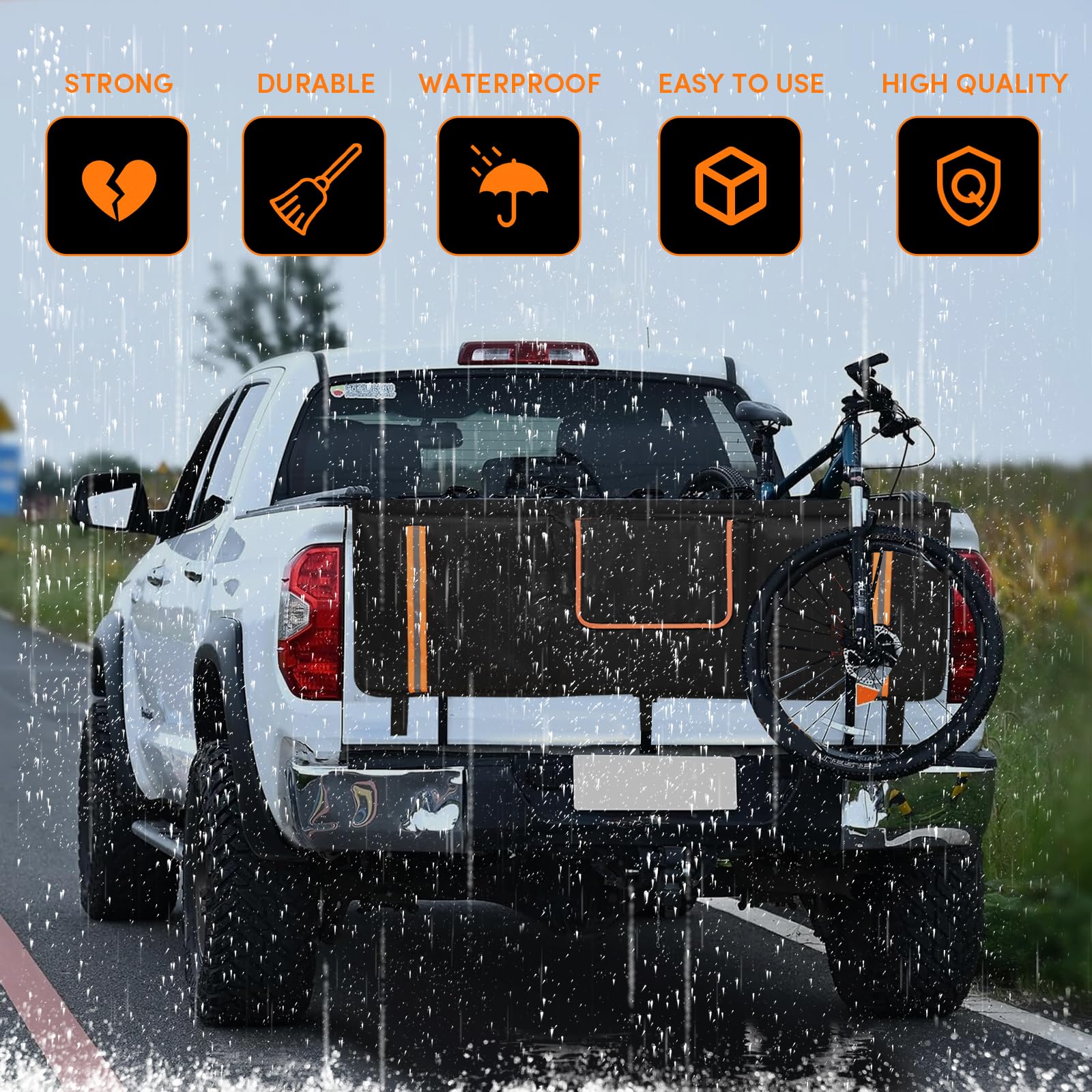 Oulisen Truck Bike Tailgate Pad, Tailgate Pad for Mountain Bike Truck Tailgate Pad with Tool Pocket, Bike Tailgate Protection Pa