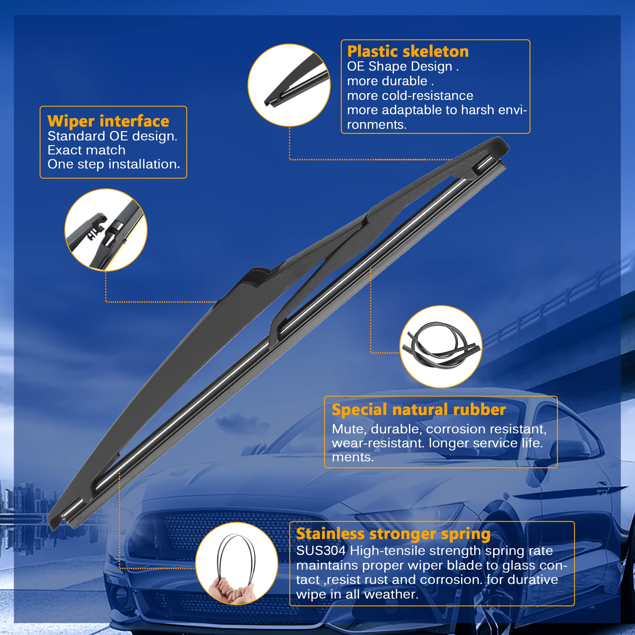 Raintok Windshield Wiper Blades Replacement For Toyota Prius C 2012 2013 2014 2015 2016 2017 2018 2019 Original Factory Quality