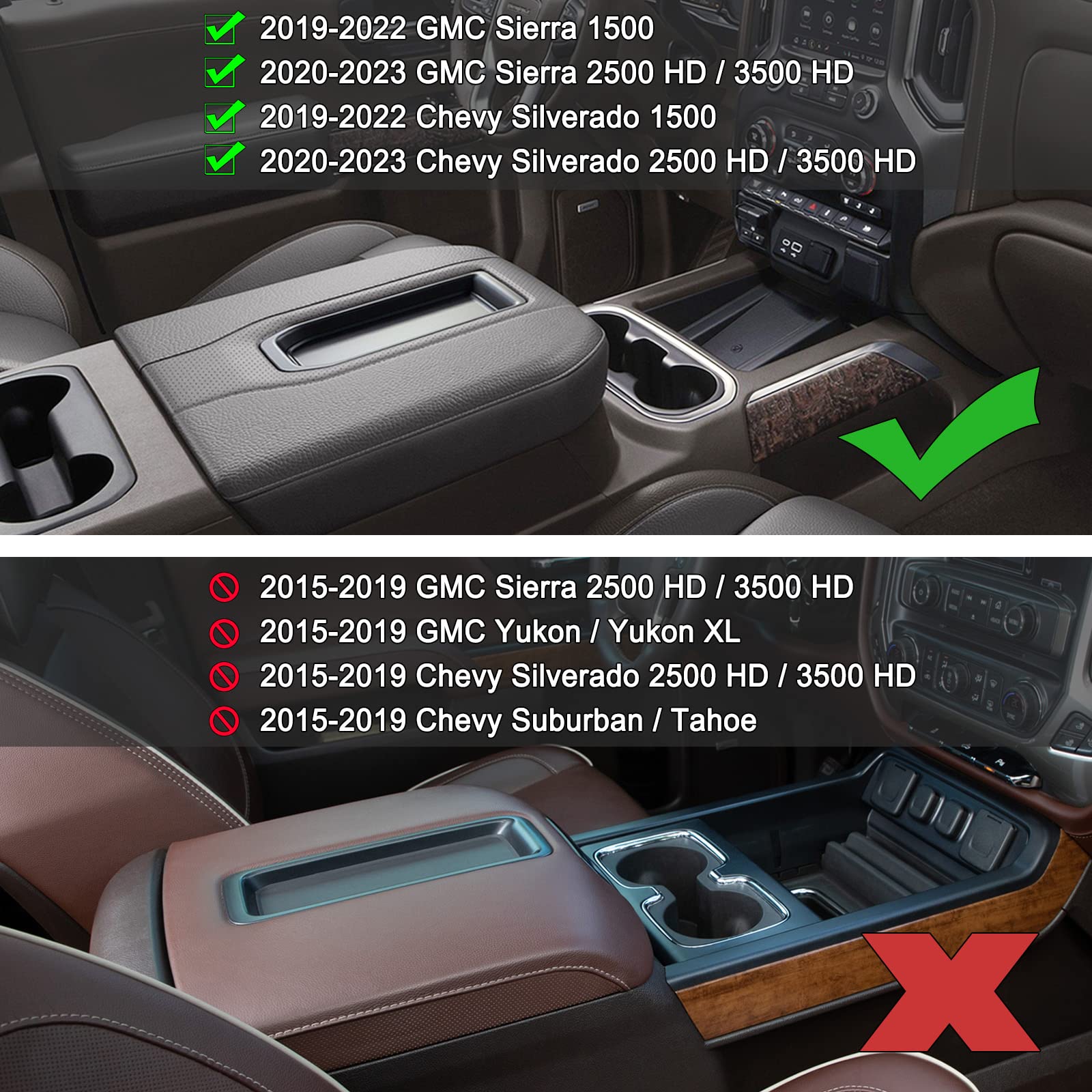 Pimcar Center Console Organizer Compatible With 2019-2022 Chevy Silverado 1500/Gmc Sierra 1500 & 2020-2023 Chevy Silverado/Gmc S