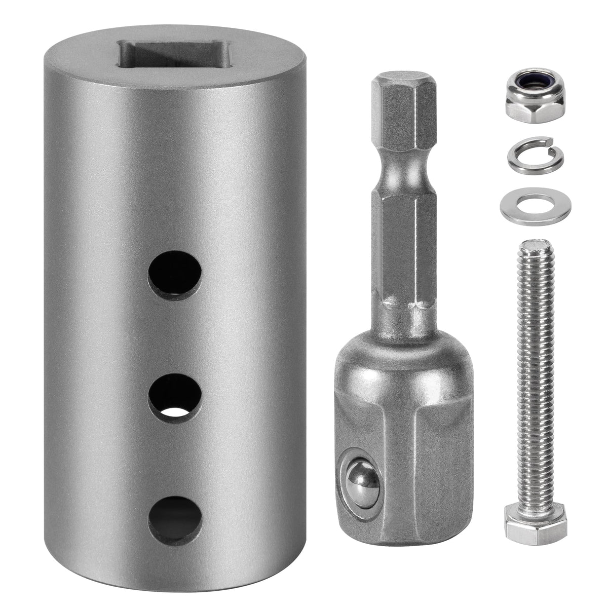 TONDA Trailer Jack Drill Adapter with a 1/2 Inch Socket Adapter Bit, Stainless Steel Top Wind Trailer Jack Crank Handle Cordless