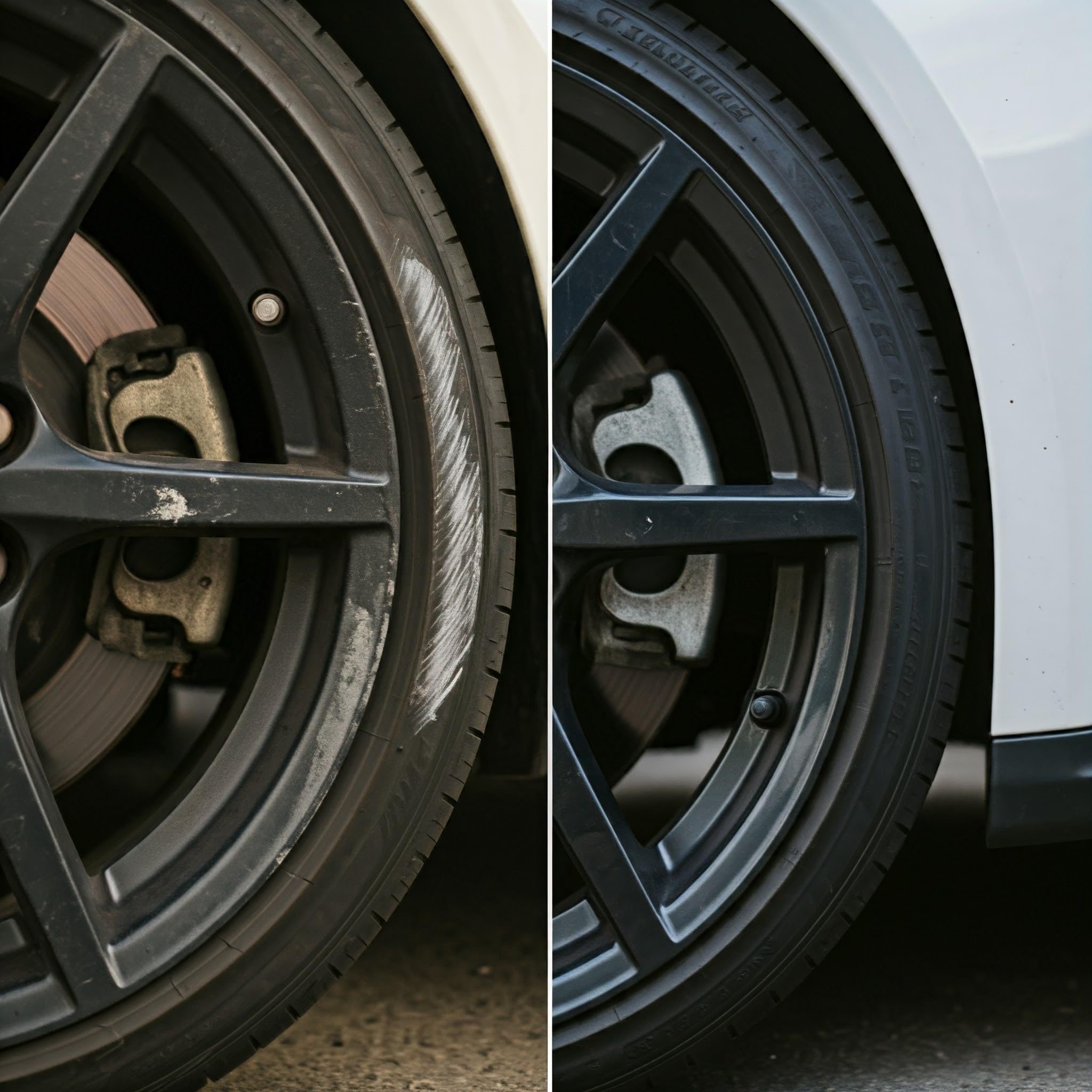 Wheel Scratch Fix Gray Rim Touch Up Paint Kit, Car Wheel Scratch Repair Kit Touch Up Paint Pen, Curb Rash Repair Kit, Universal