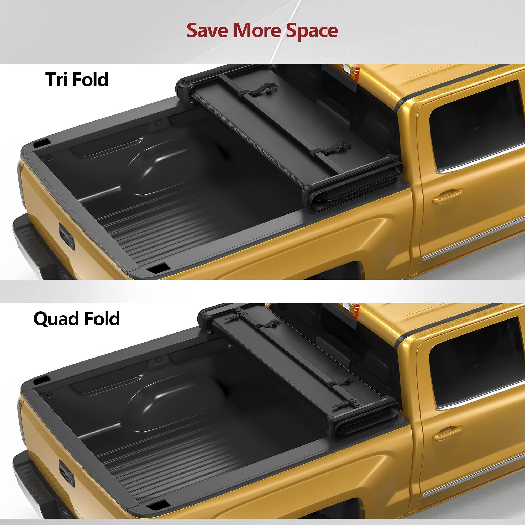 YITAMOTOR Soft Quad Fold Truck Bed Tonneau Cover Compatible with 2015-2025 Ford F150 F-150, Styleside 5.5 ft Bed