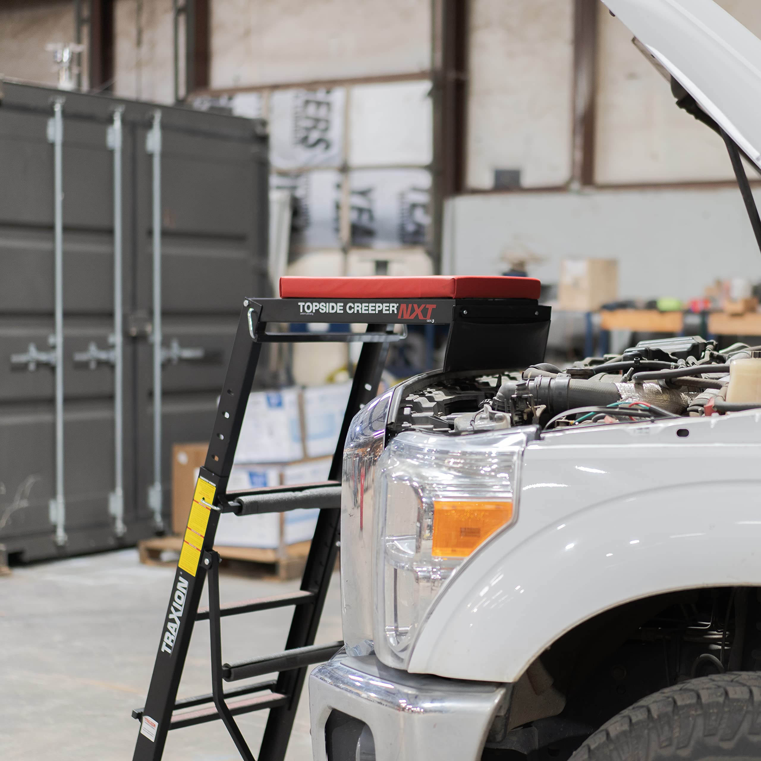 Traxion 3-200 Nxt Foldable Topside Automotive Engine Creeper, Black