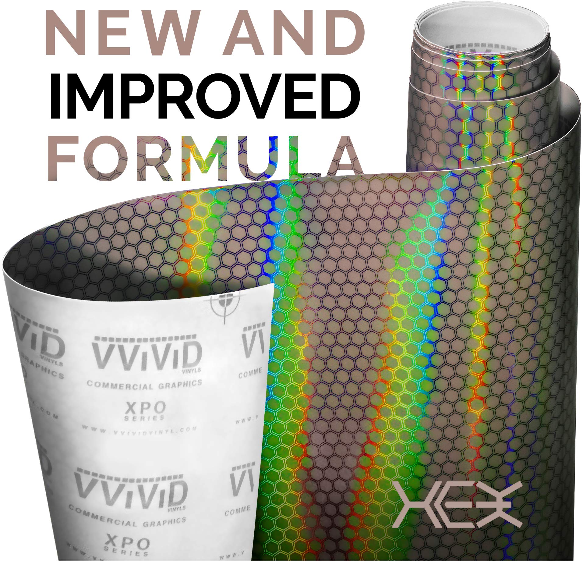 Vvivid+ Bio Hex+ Air-Tint Dark Headlight Vinyl Roll (12    X 60   , Smoke Large Pattern) 2-Pack