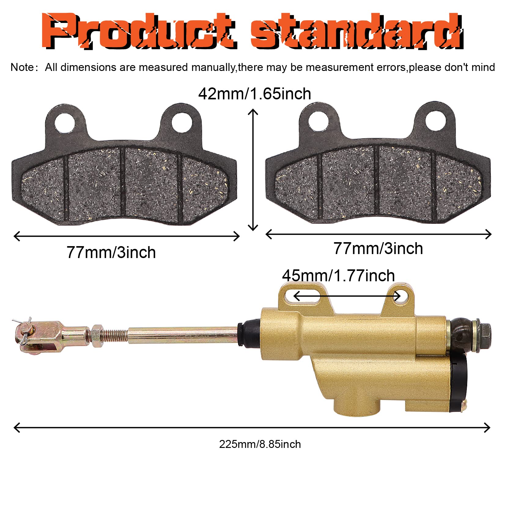 Rear Disc Hydraulic Brake Master Cylinder Caliper works with 70cc-150cc SSR apollo Taotao Coolster Roketa SDG 107 Pitster Pro At