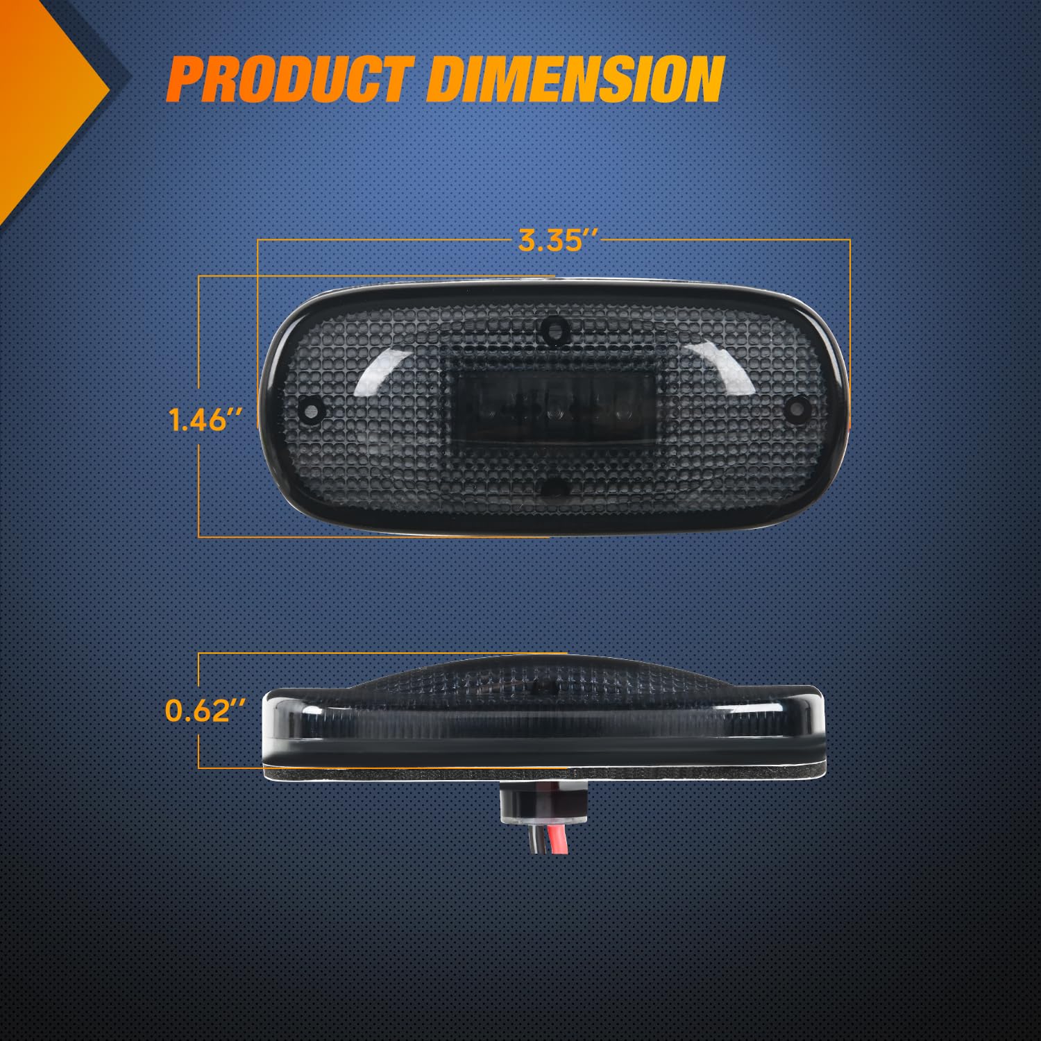 Nilight Wheel Fender Side Marker Lights 4 Pcs 3 Led Red Amber Front Rear Clearance Light Plug And Play Waterproof Smoked Lens Co