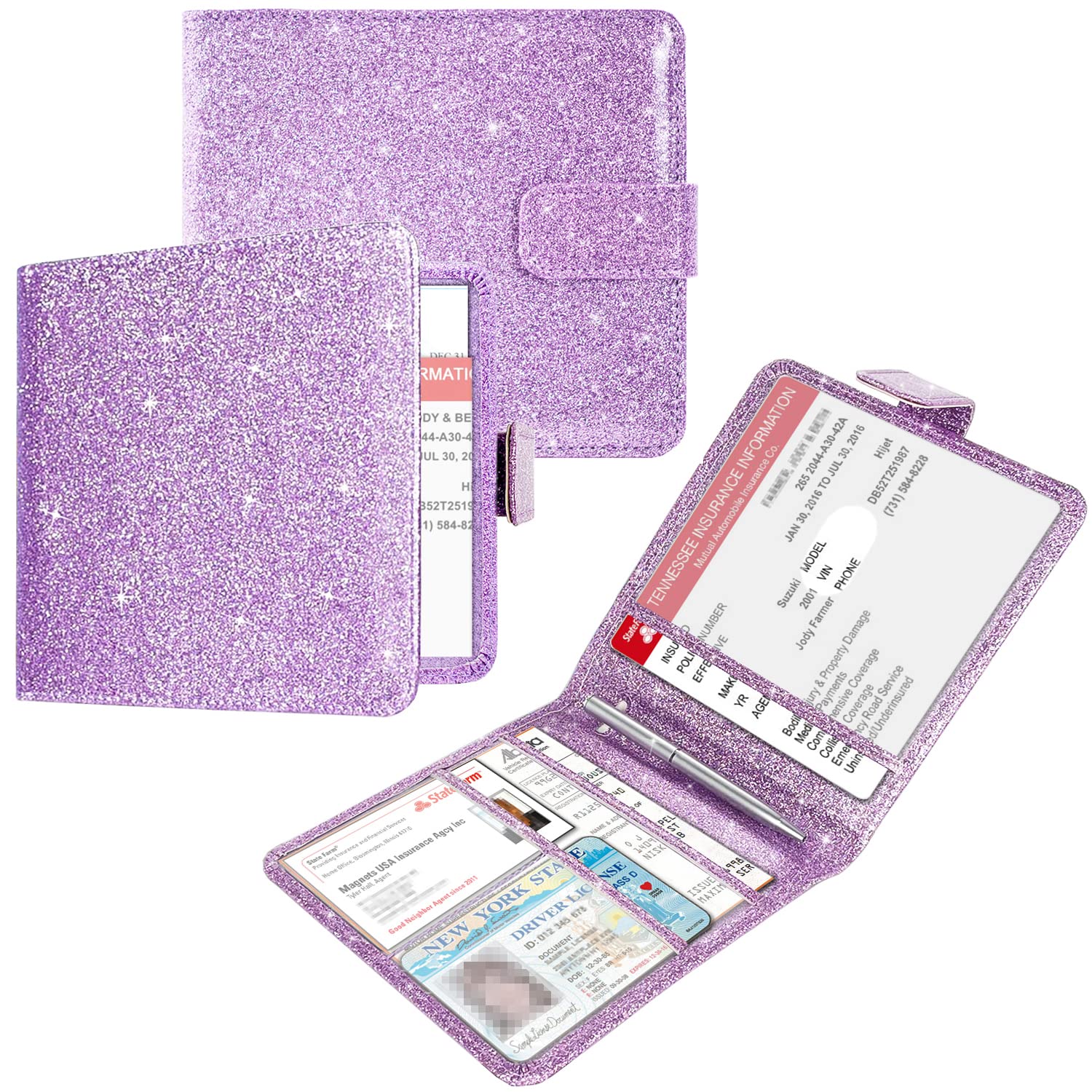 Yaviv Car Registration And Insurance Holder, Vehicle Glove Box Car Organizer With Magnetic Closure, Auto Truck Comparment Access