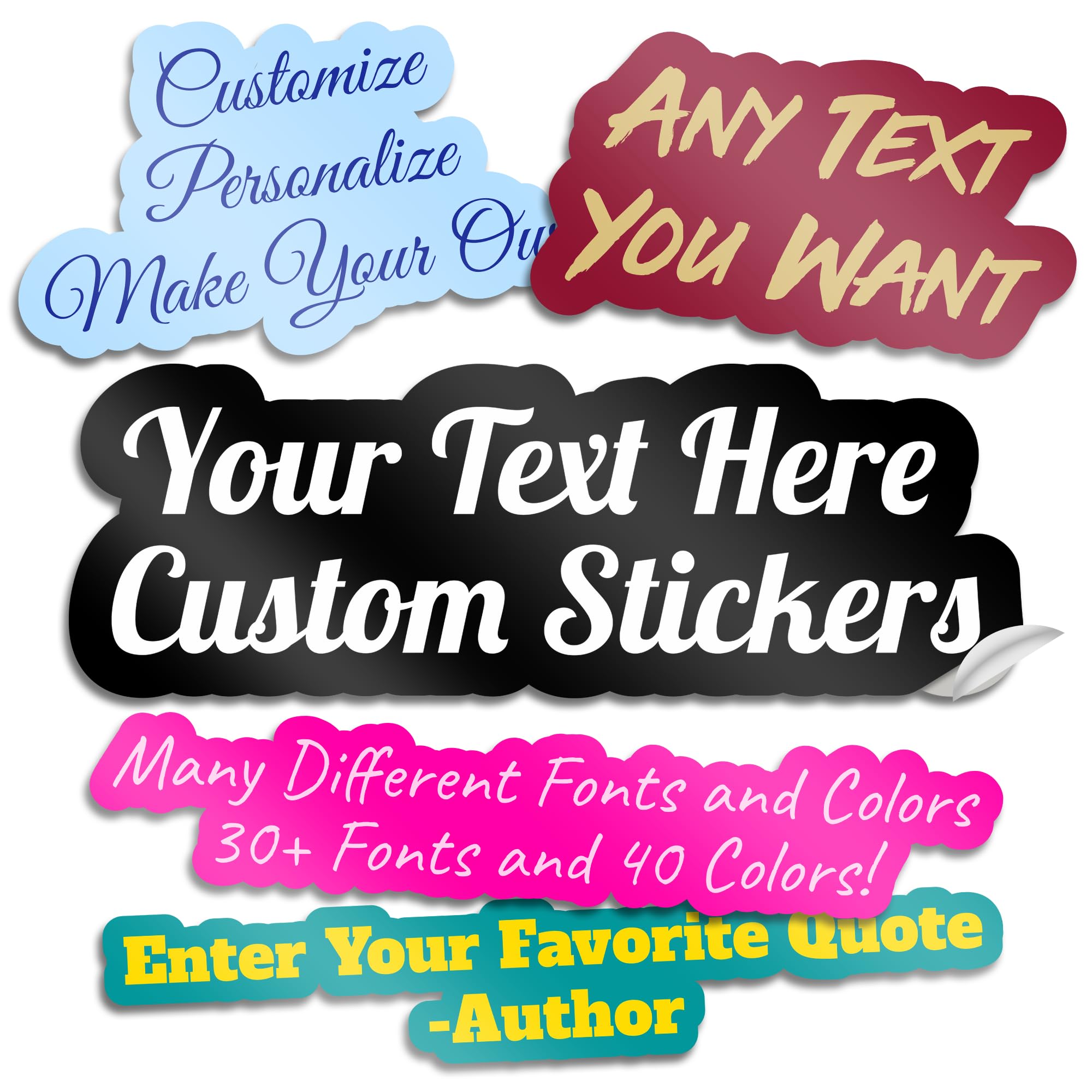 Vulgrco Custom Vinyl Lettering For Cars, Personalized Decal Letters & Custom Text Stickers For Windows, Vehicles, Cups & More, D