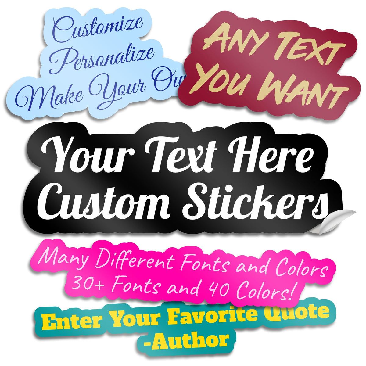 Vulgrco Custom Vinyl Lettering For Cars, Personalized Decal Letters & Custom Text Stickers For Windows, Vehicles, Cups & More, D