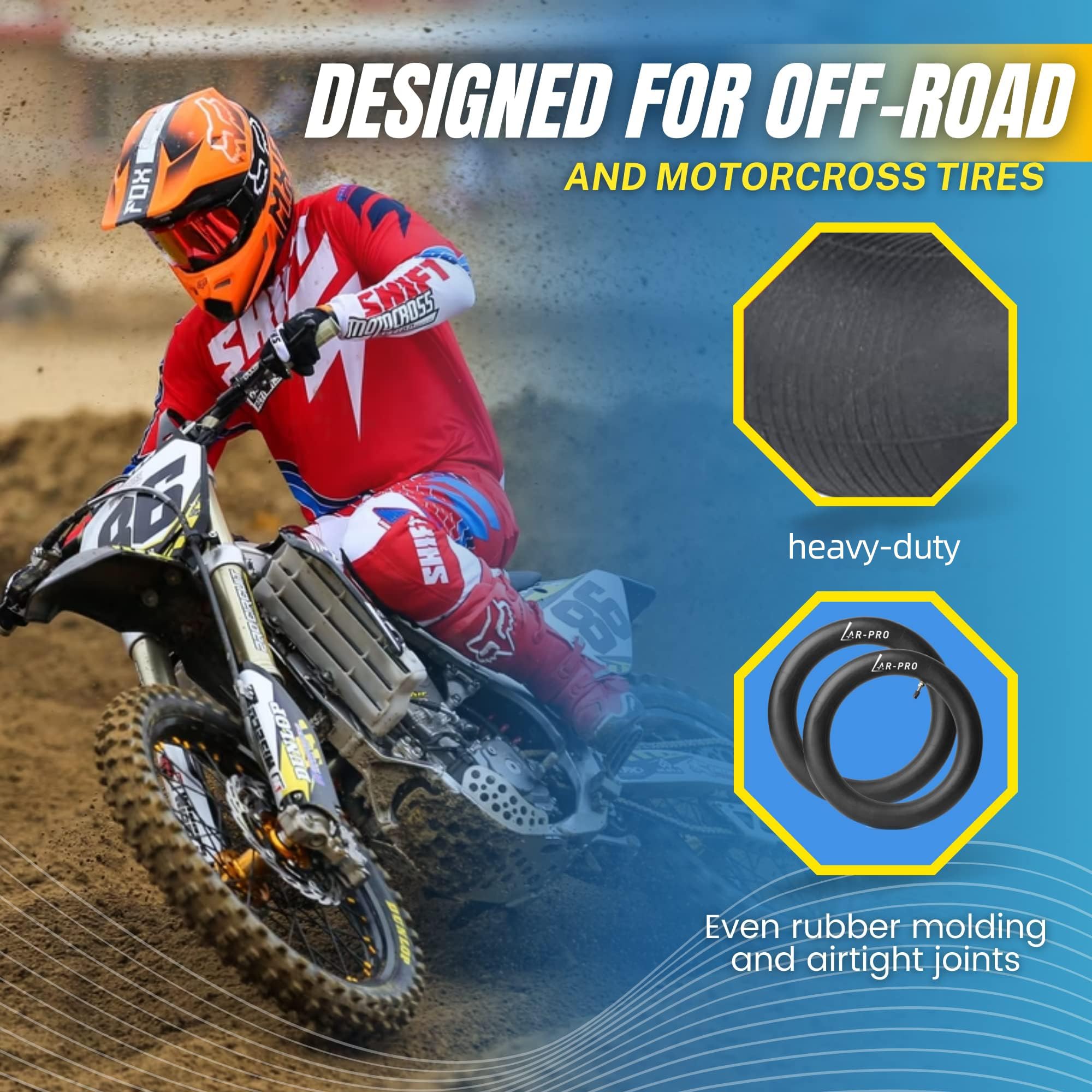 (2-Pack) 110/100-18 (4.50 X 18) Heavy-Duty Motorcycle Inner Tubes - 3Mm Thick Butyl Rubber Inner Tubes - Tr4 Valve Stems - Desig