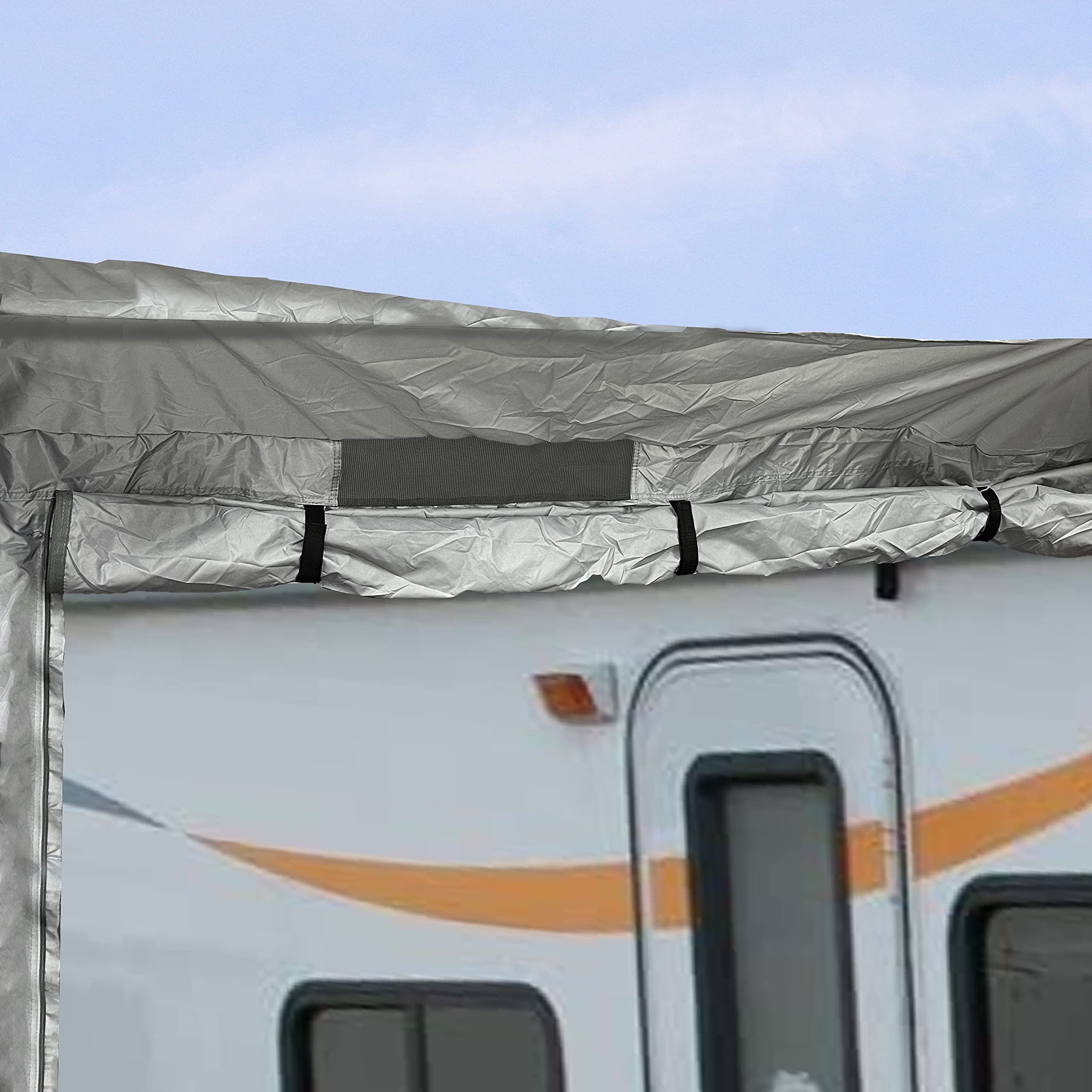 SavvyCraft Class C RV Cover, Waterproof & Tear-Resistant, Fits 32-34ft, Gray, Model 819669010851
