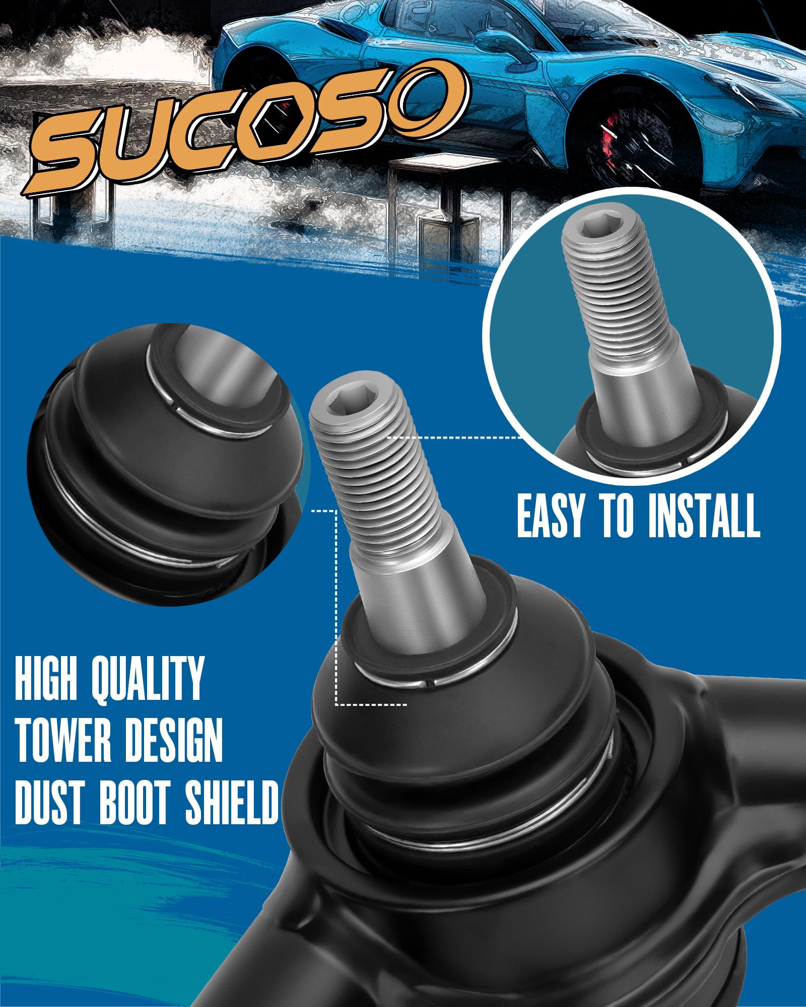 Front Upper Control Arms Fit 2000-2006 Toyota Tundra, 2Pcs 2-4'' Lift Suspension Kit Tubular Control Arm with Ball Joint for 200