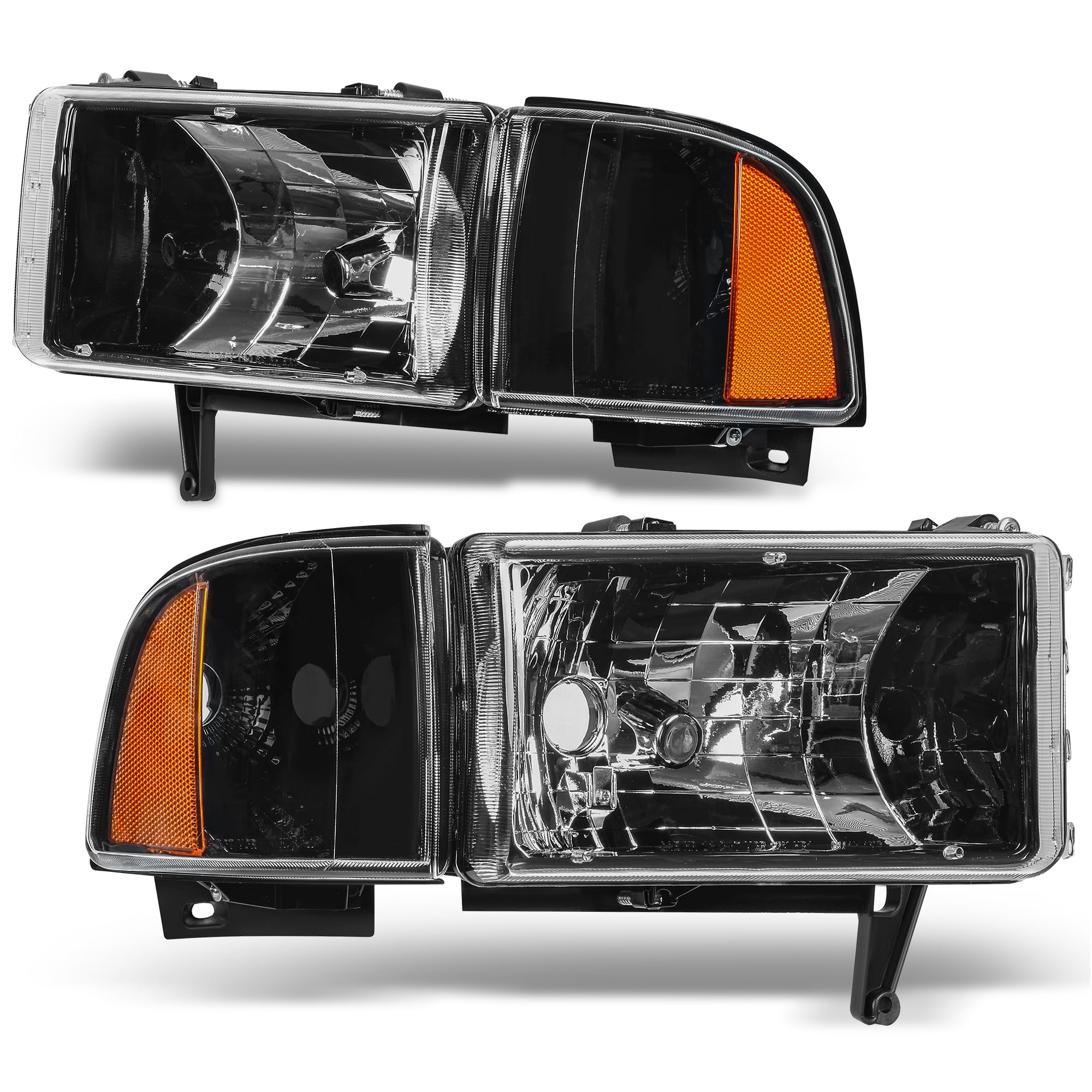 Dwvo Headlights Assembly Compatible With 1994-2001 Dodge Ram 1500/1994 1995 1996 1997 1998 1999 2000 2001 2002 Dodge Ram 2500 35