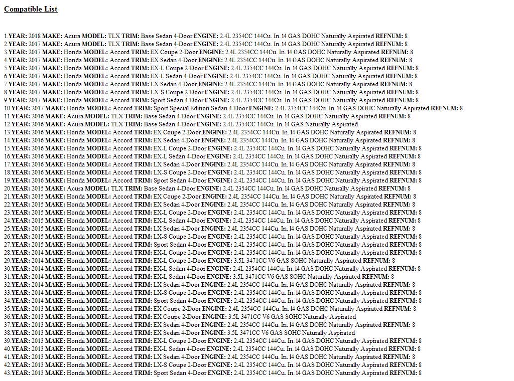 Honda Genuine 17220-5A2-A00 Air Cleaner Element Assembly