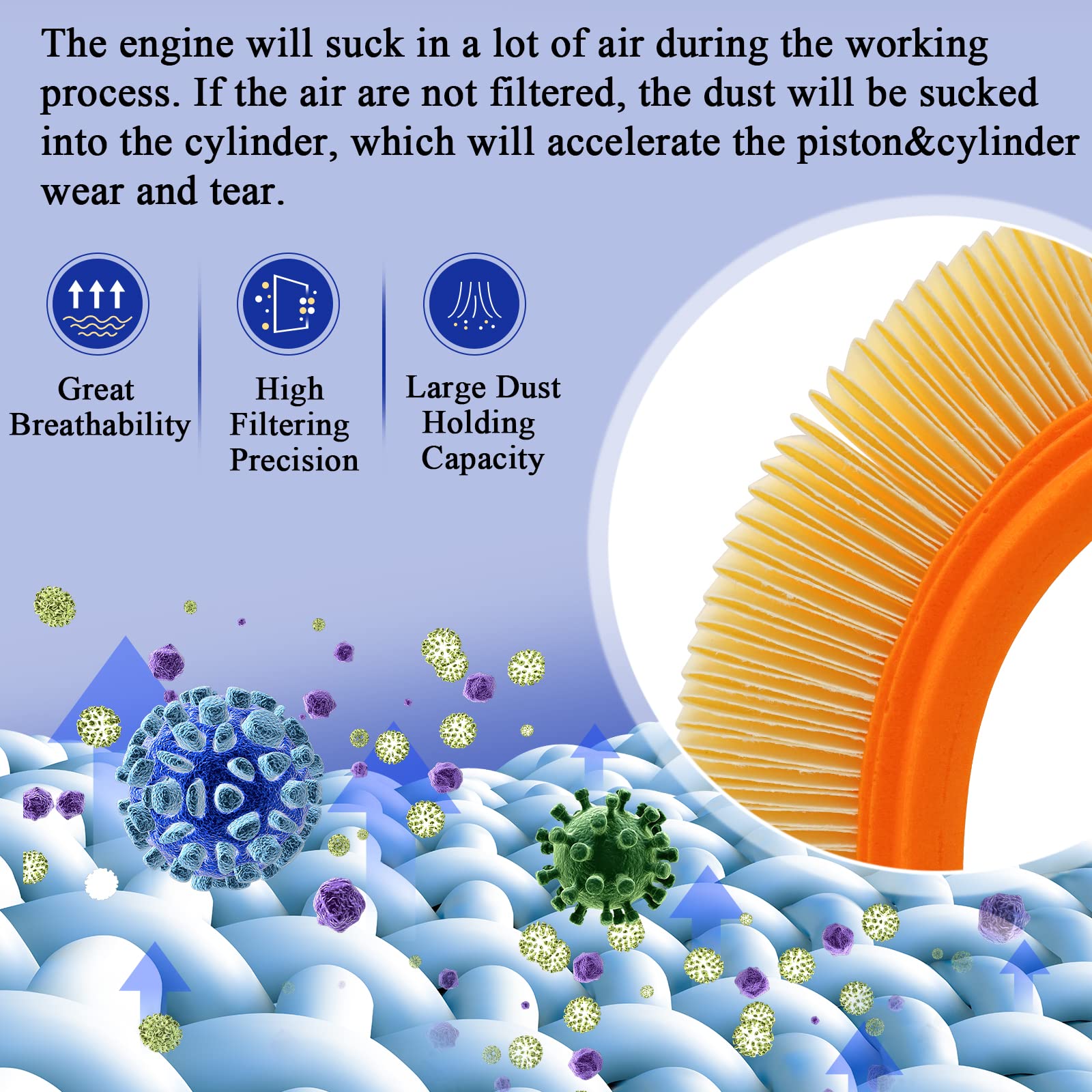 Engine Air Filter For Mercedes-Benz S400 Glk350 Sl550 Cls550 E350 E550 R350 Cl500 And More Replace C 3698/3-2 1120940604