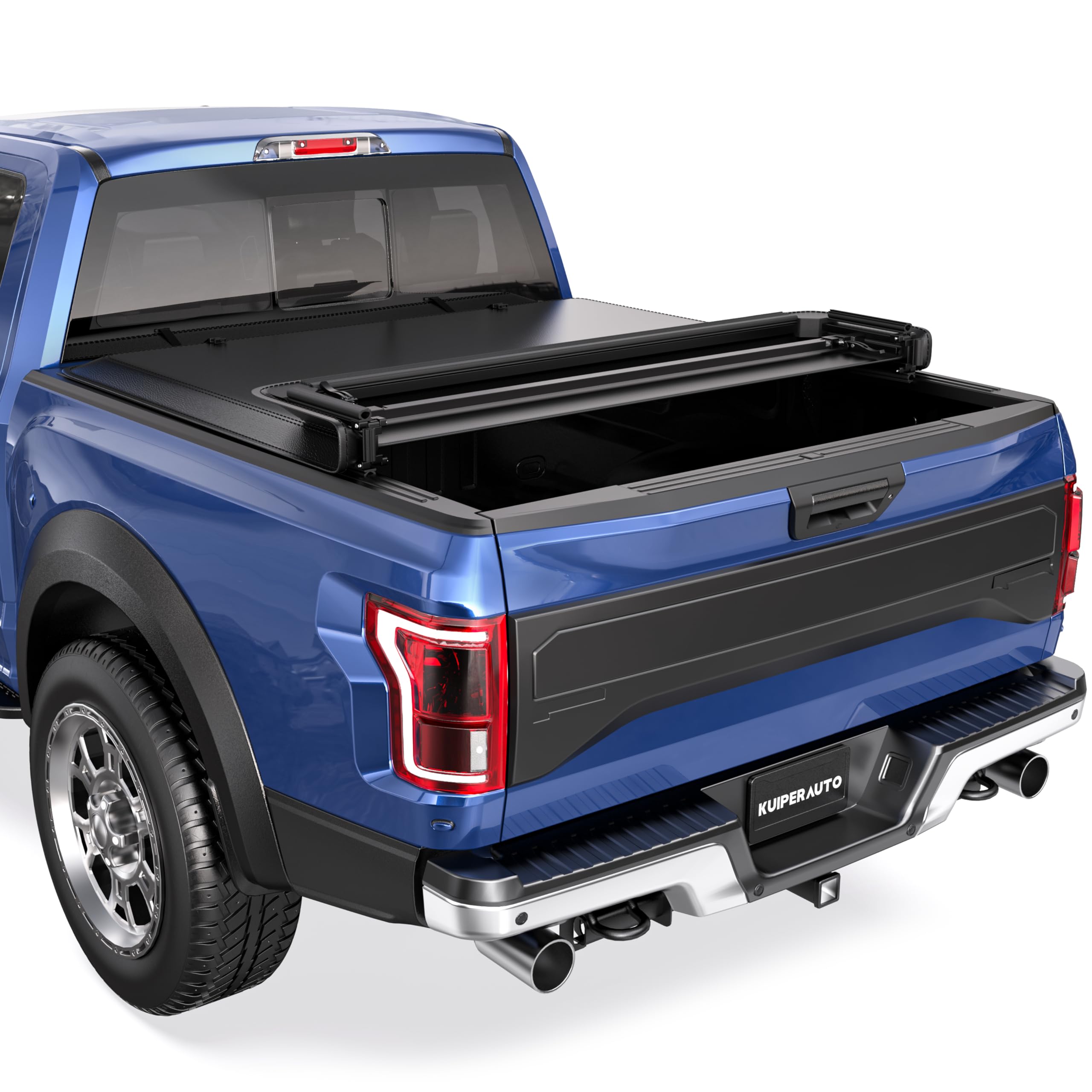 Kuiperauto Quad 4-Fold 6.5 Ft Soft Folding Truck Bed Tonneau Cover Compatible With 2009-2014 Ford F150 F-150 Styleside Fourth Fo