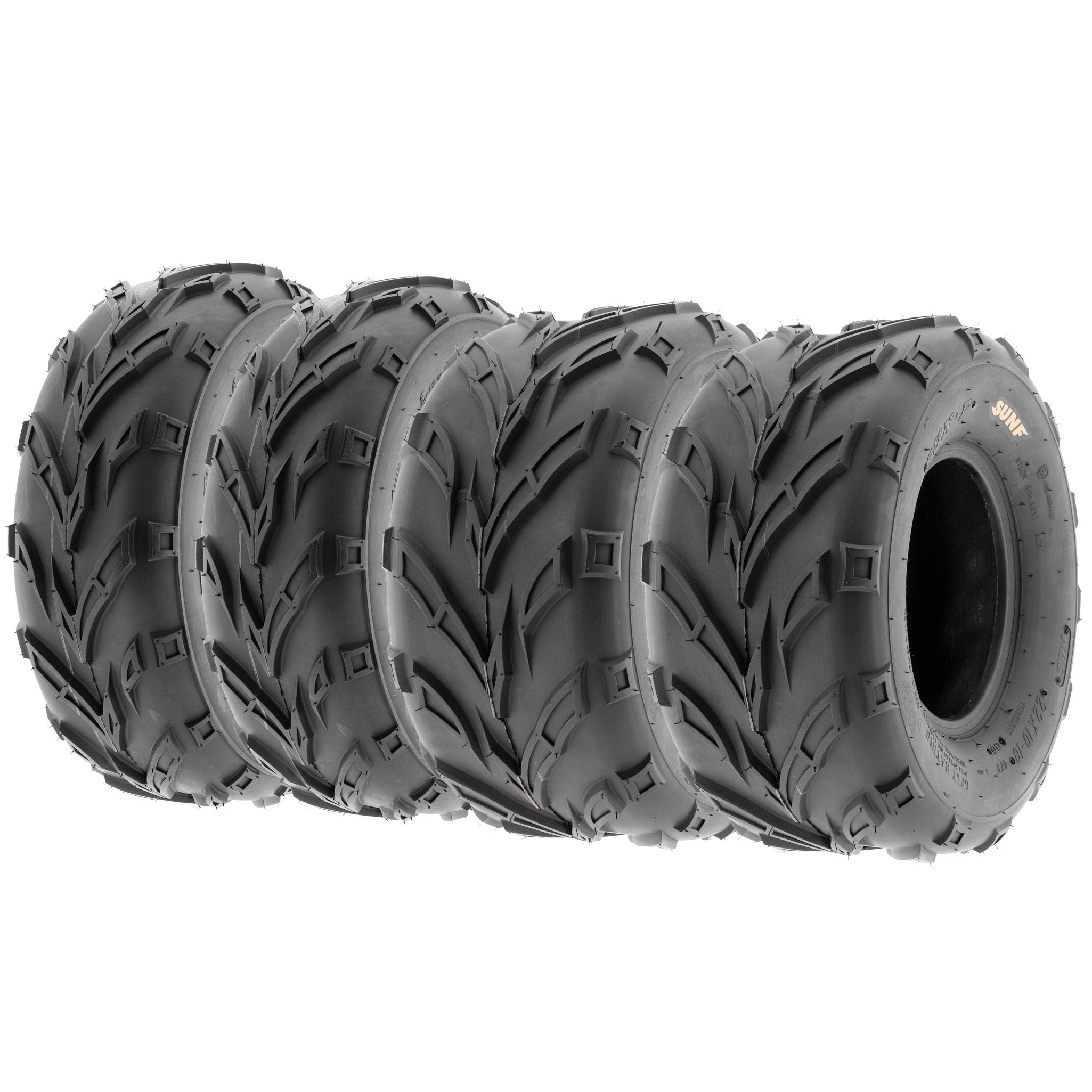 Set of 4 SunF A004 Go-Kart ATV Tires 145/70-6 Front & 16x6-8 Rear, all terrain, 6 PR, Tubeless
