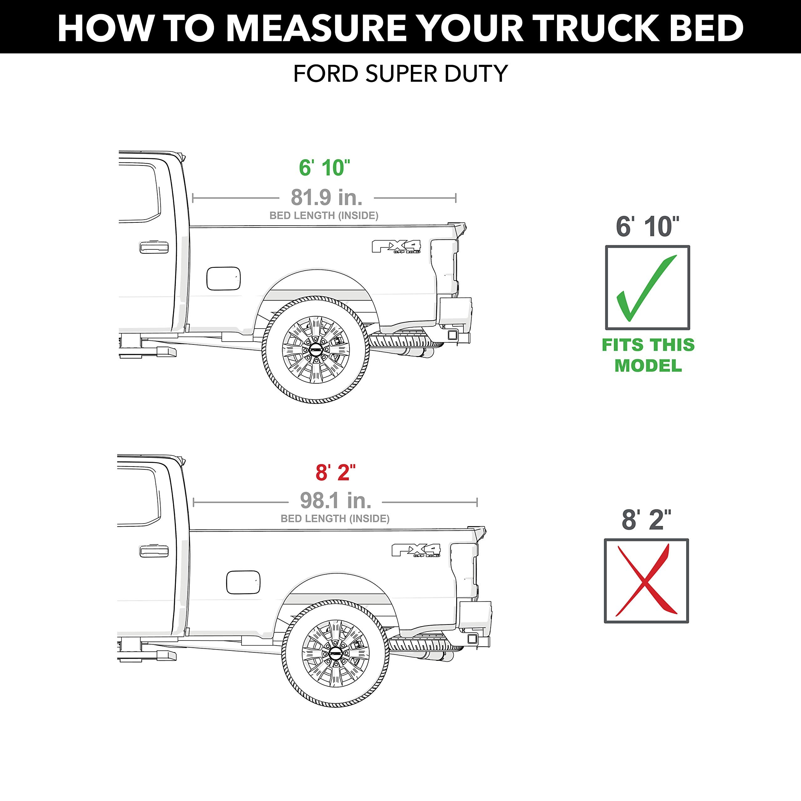 Realtruck Bak Bakflip F1 Hard Folding Truck Bed Tonneau Cover | 772330 | Fits 2017-2025 Ford F-250/350 Super Duty 6' 10'' Bed (8