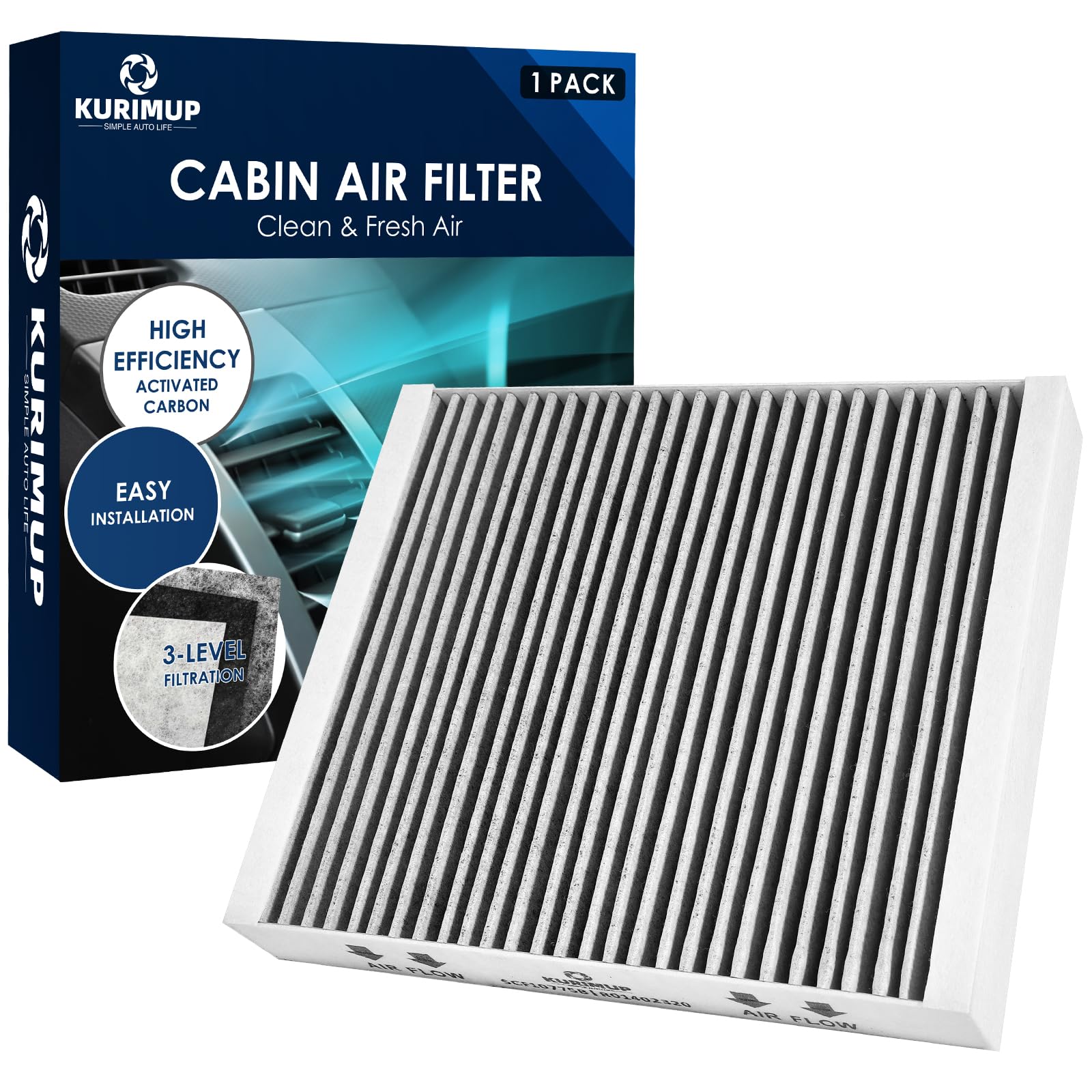 Kurimup Premium Cabin Air Filter With Activated Carbon,Replacement For Cf10775,Fit For Buick Cascada/Encore/Lacrosse/Regal,Cadil