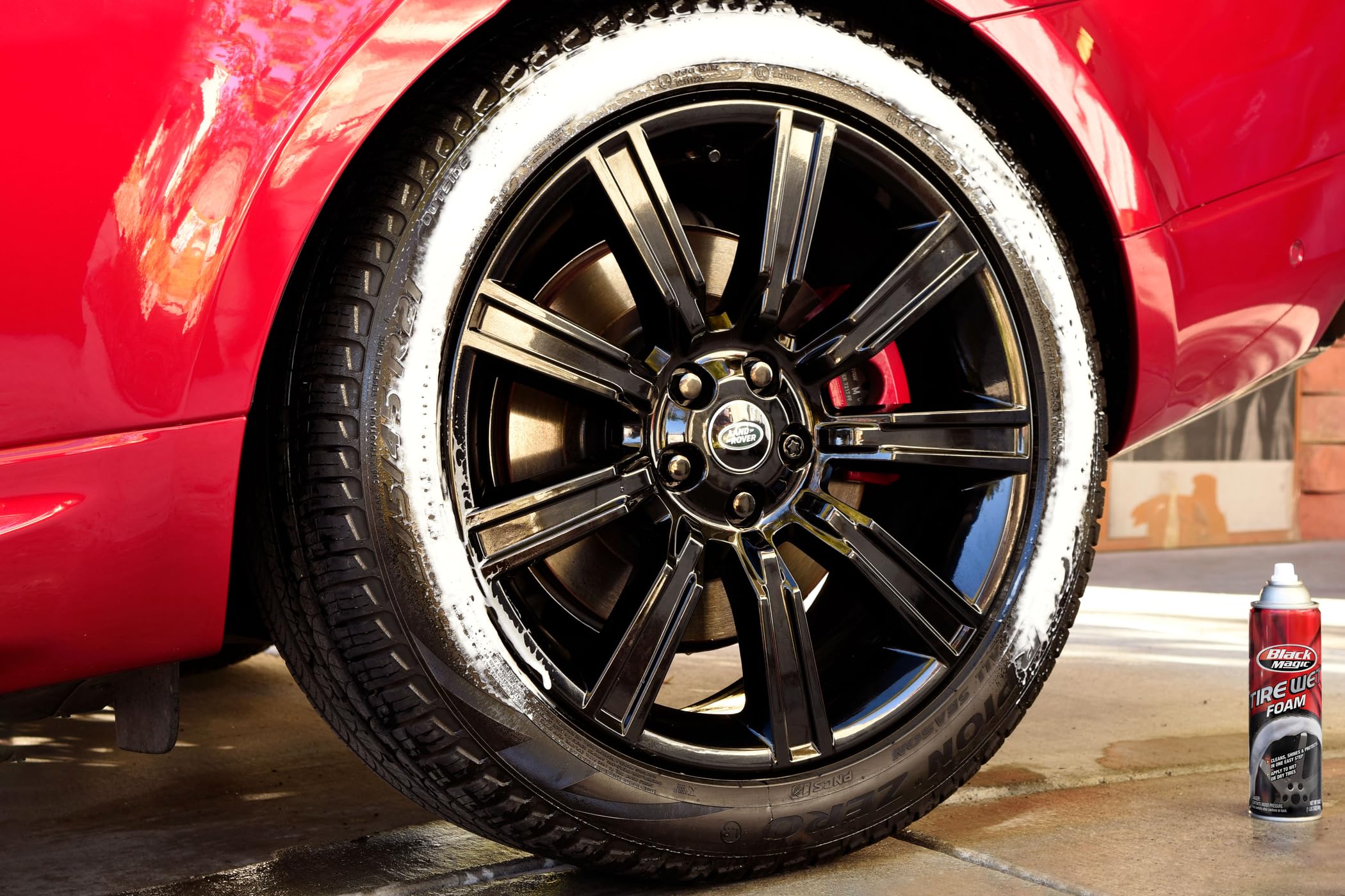 Black Magic 800002220 Tire Wet Foam, 18 Oz. - Specially Formulated Thick Tire Spray Foam Clings To Tires To Dissolve And Clean D