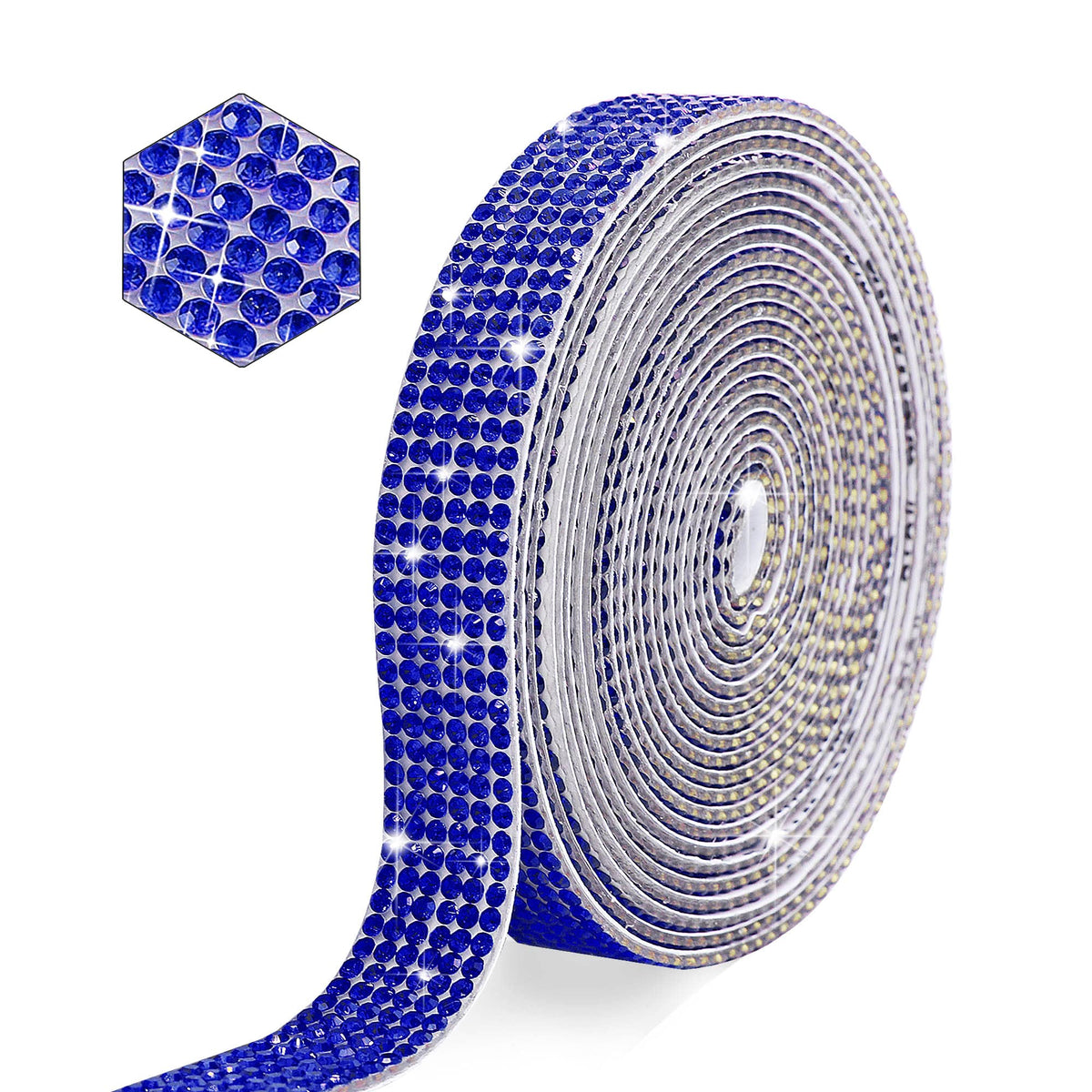Self Adhesive Blue Crystal Rhinestone Strips Diamond Ribbon Bling Gemstone Sticker Rhinestone Roll For Craft With 2 Mm Rhineston