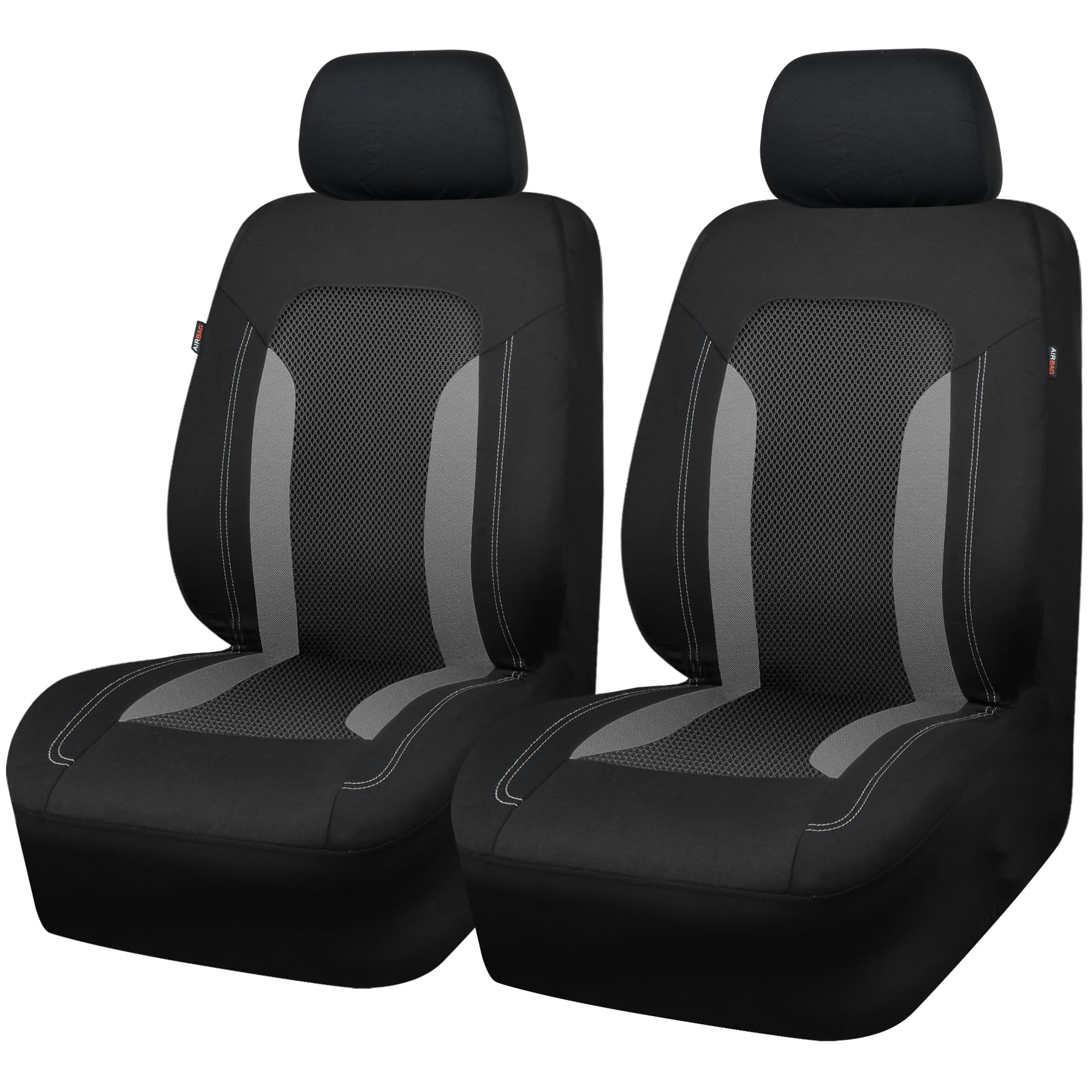 Car Pass 3D Air Mesh Car Seat Covers Front Seats Low Back Bucket, Breathable Sporty Mesh In Summer Airbag Compatible Universal F