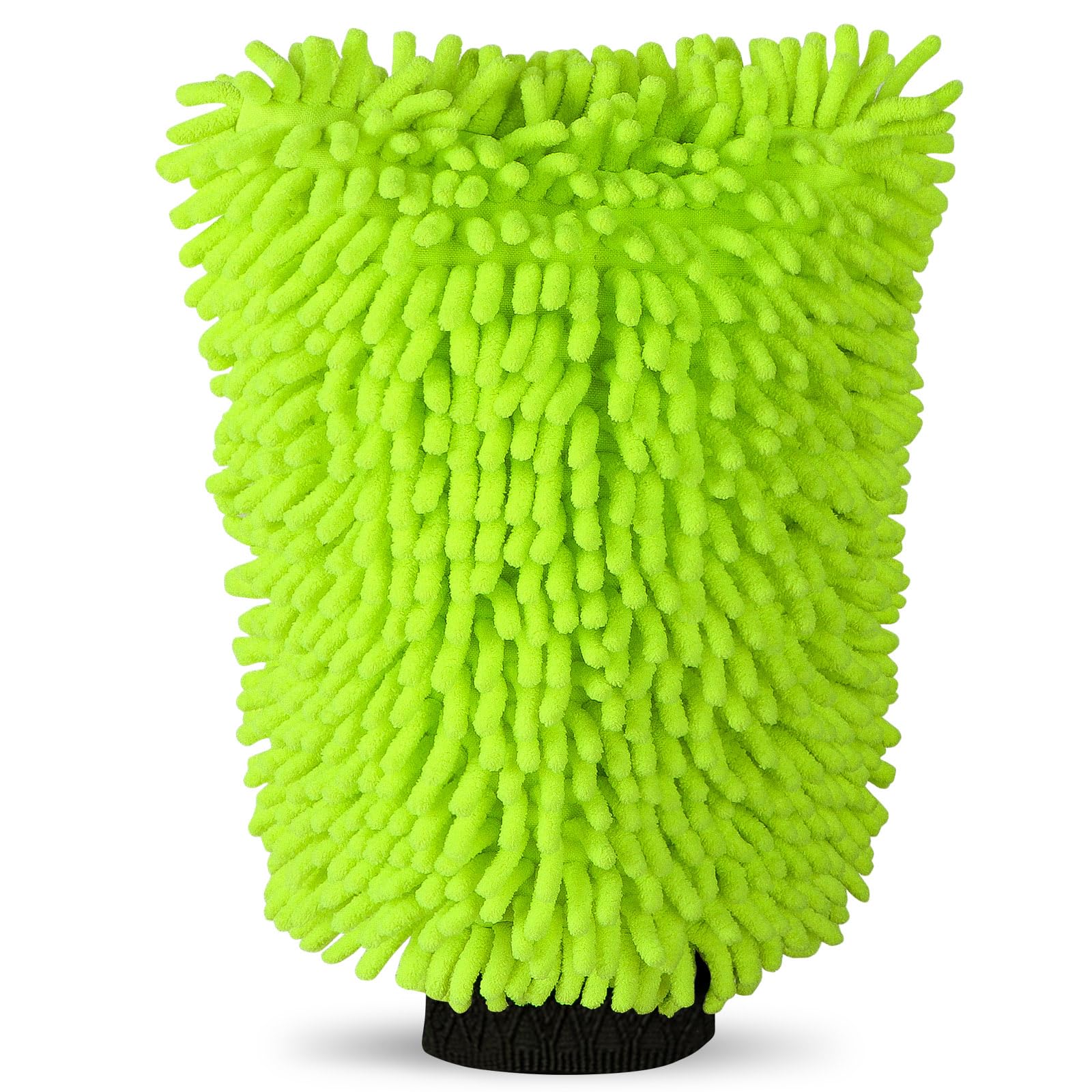 Aidea Car Wash Mitt Microfiber, 1Pk-Scratch-Free& Lint-Free, Premium Chenille Microfiber Wash Mitt Car Wash Brush-Green Regular