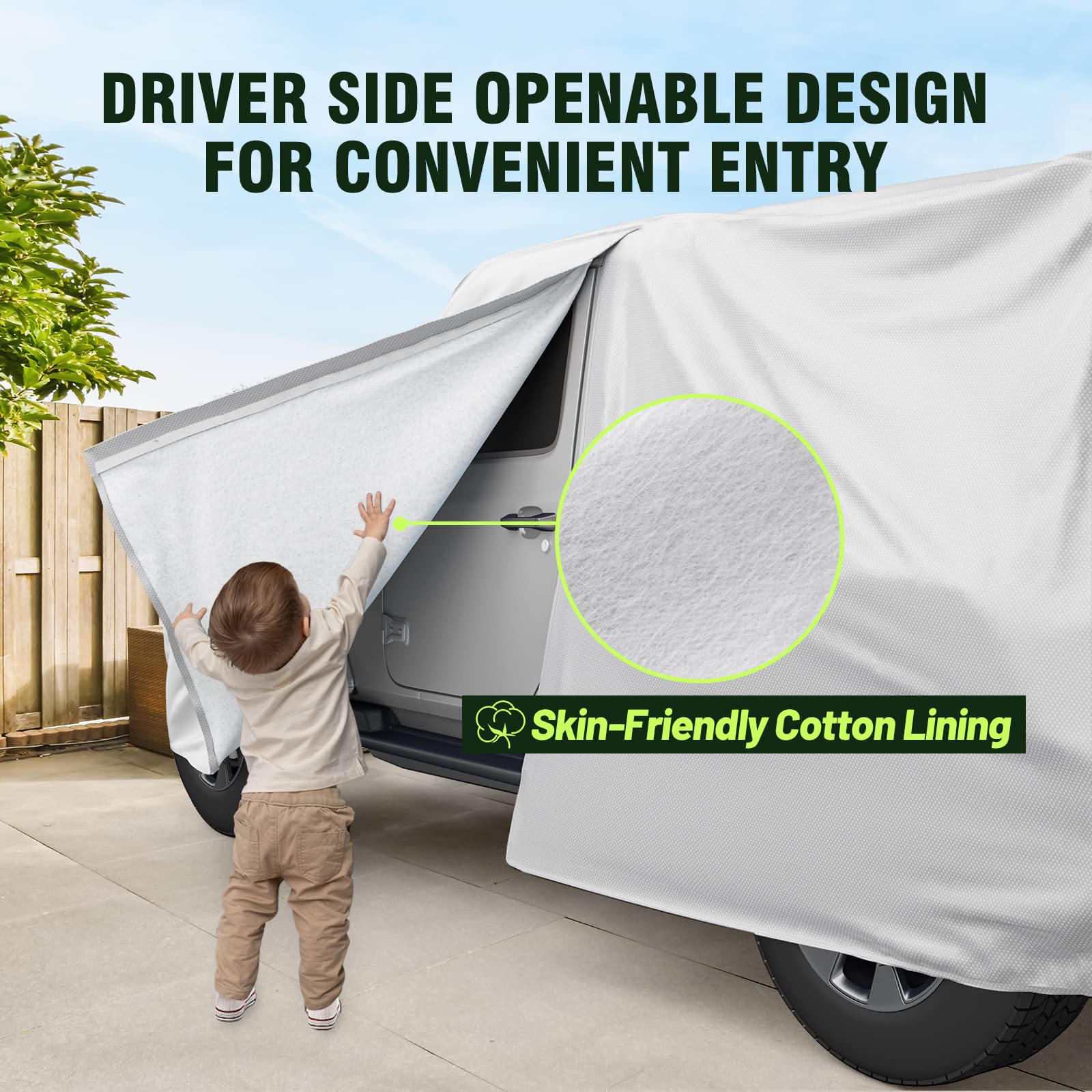 Favoto 6 Layers Truck Cover Waterproof - All Weather Heavy Duty Outdoor Pickup Car Cover Sun Uv Rain Protection Windproof With D