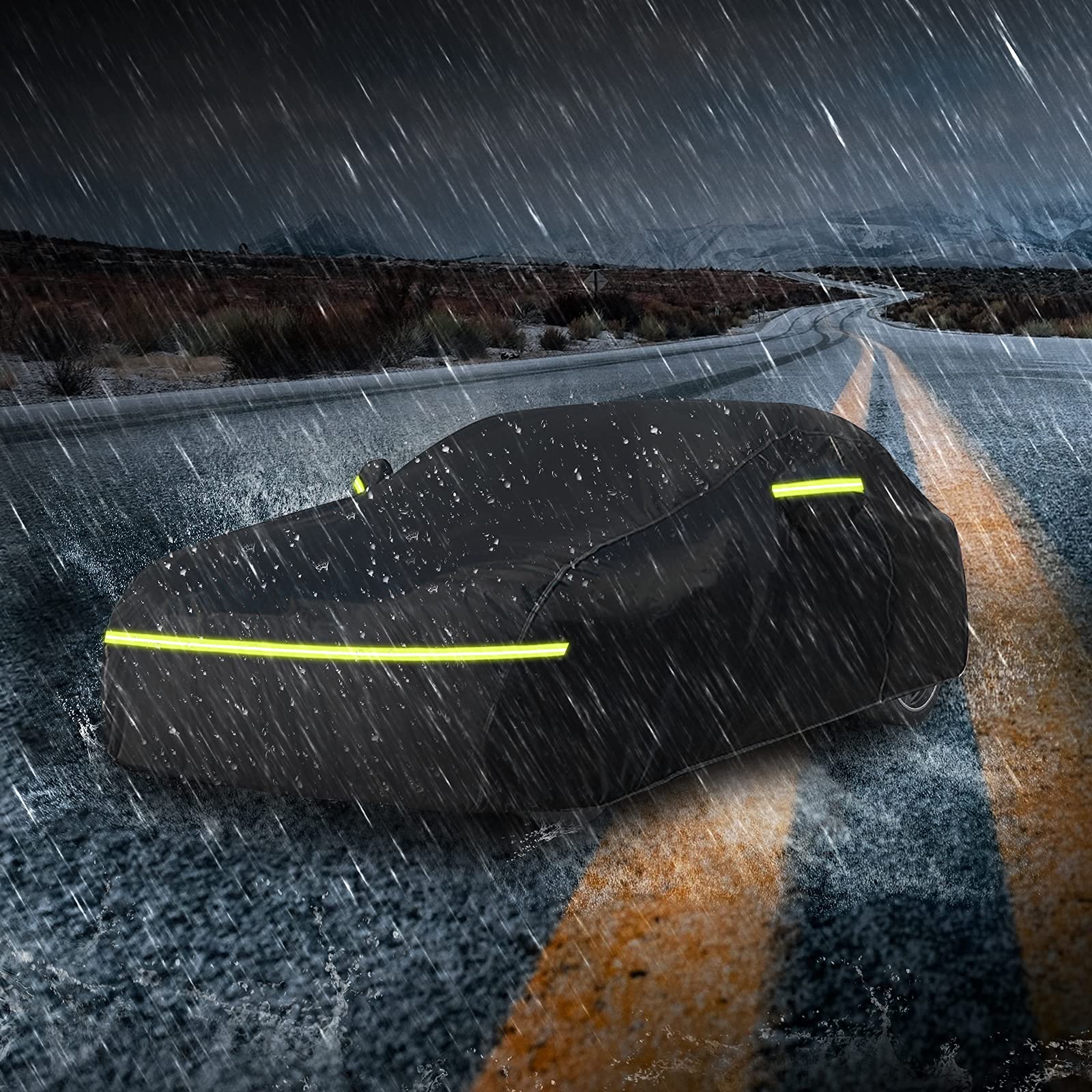 For Mustang Full Car Cover Waterproof All Weather, Outdoor Car Covers With Soft Cotton Lining Windproof Heavy Duty Protection Compatible With 1994-2023 Mustang Gt/Shelby/Cobra/Bullitt/Ecoboost