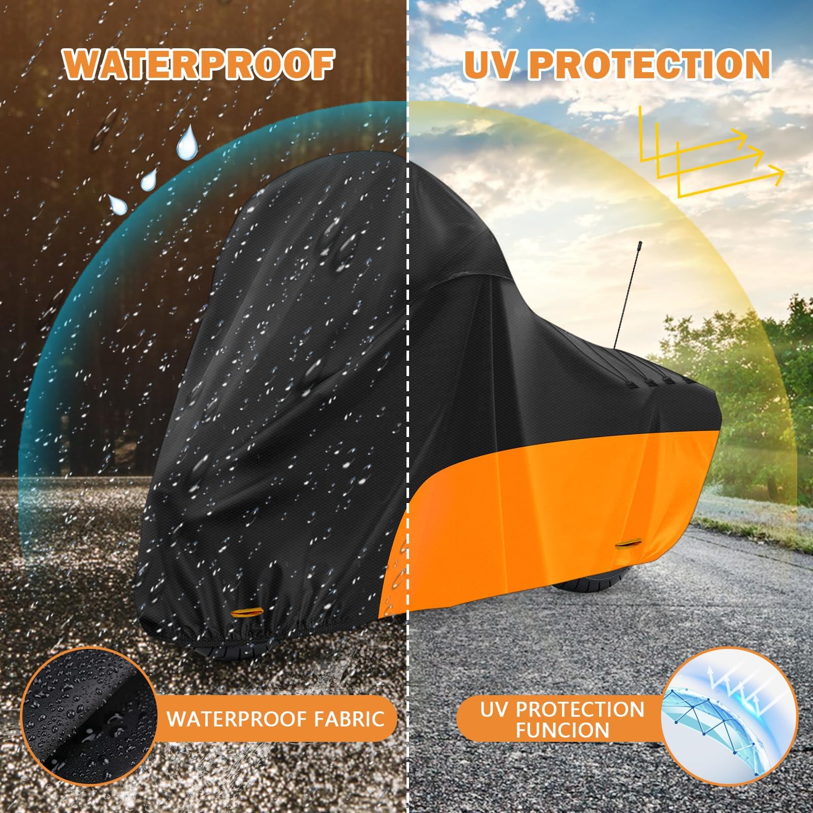 Tokept Motorcycle Cover, with Vents Dirt Bike Cover,for Different Touring Models Harley Davidson Road King,Road Glide,Street Gli