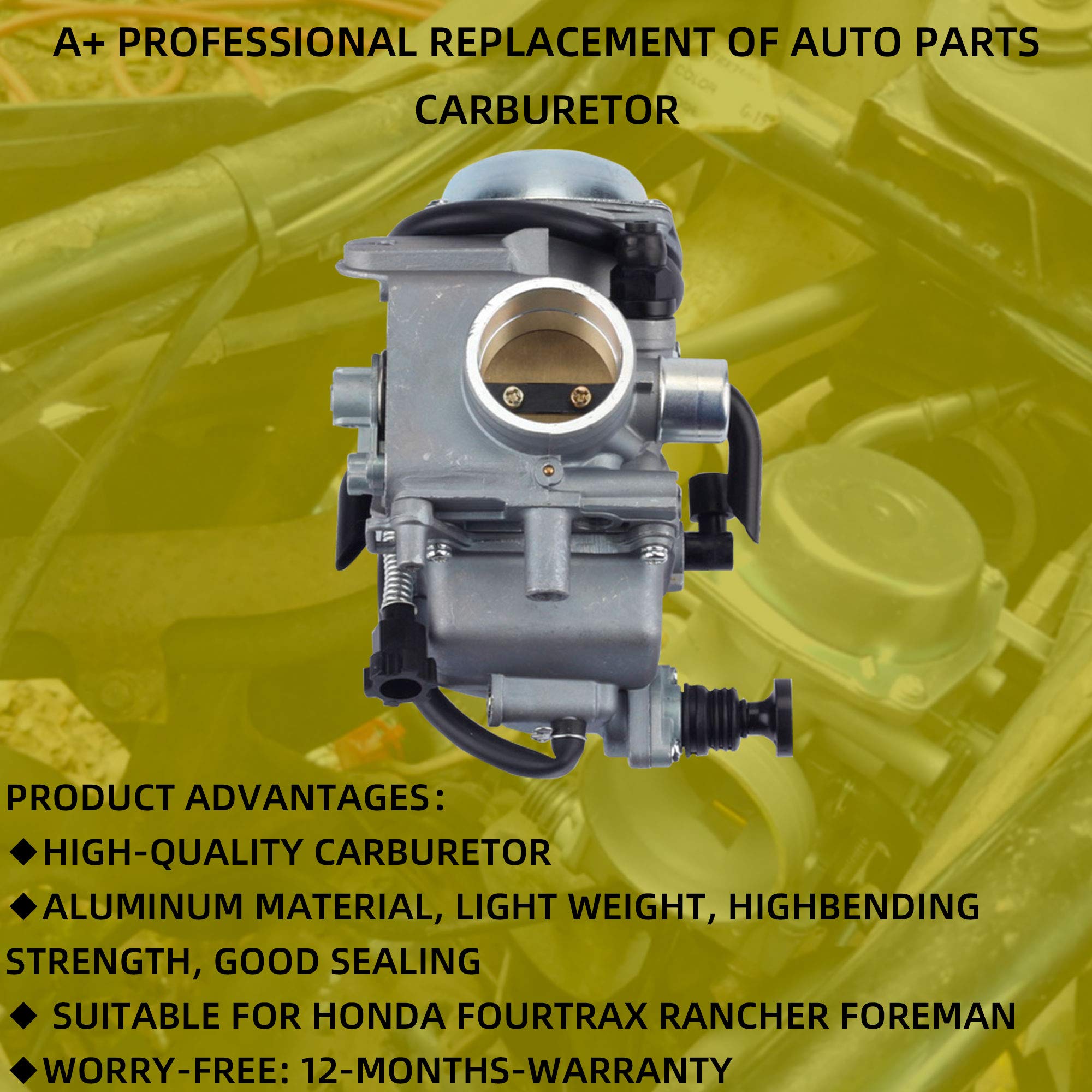 Dasbecan Carburetor With Oil/Air Filter Compatible With Honda Rancher 350 2000-2006 Foreman 450 1998-2004 Foreman 400 1997-2003